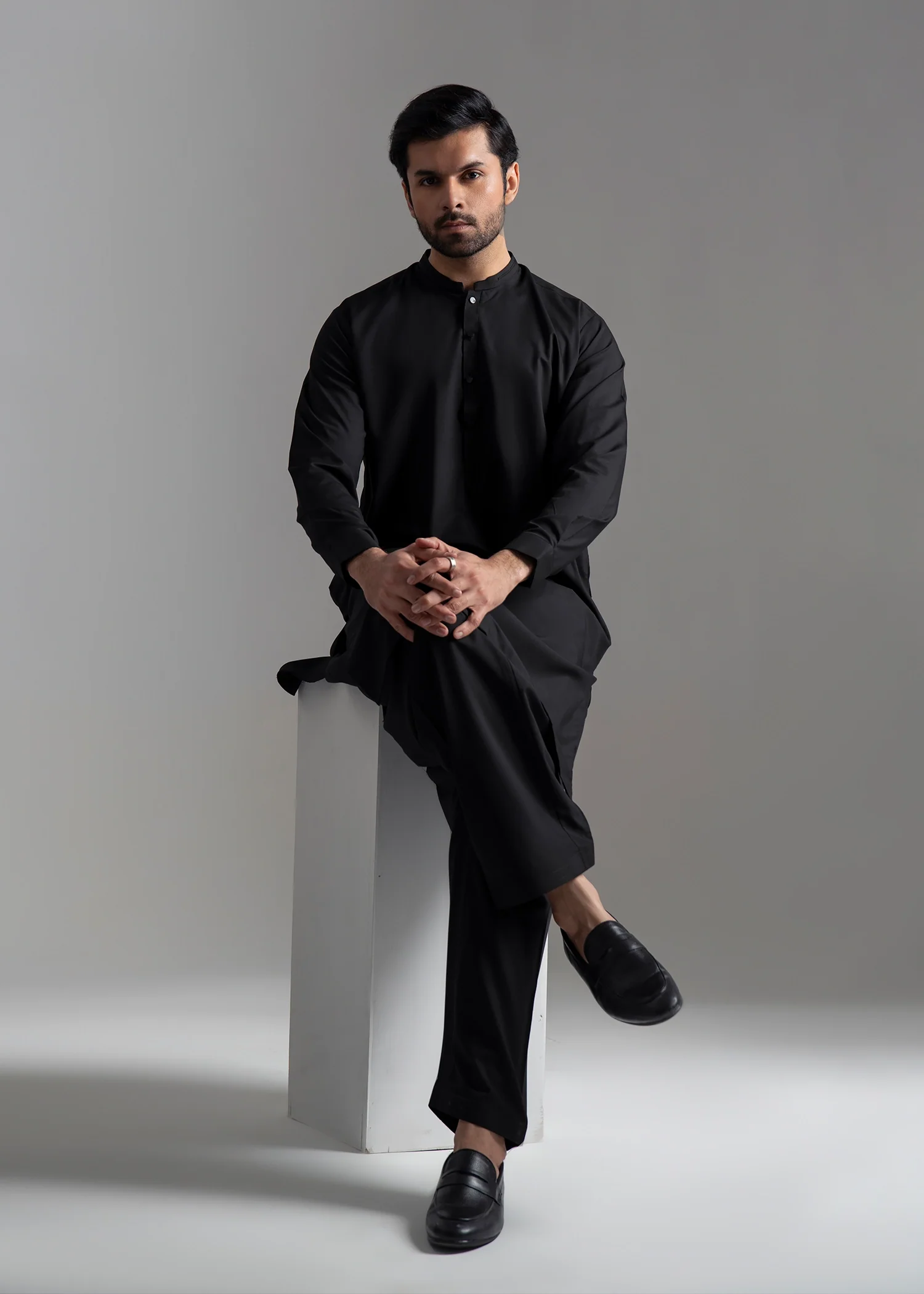 wash & wear Shalwar Kameez in Black by Black Pearl