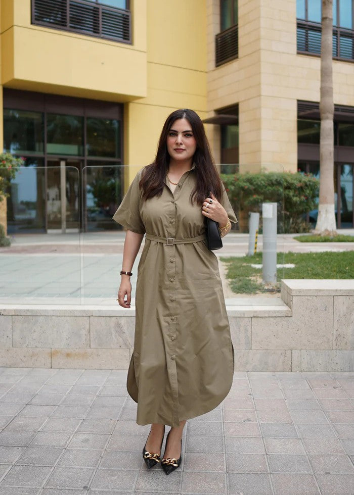 cotton Dress in Sage green
