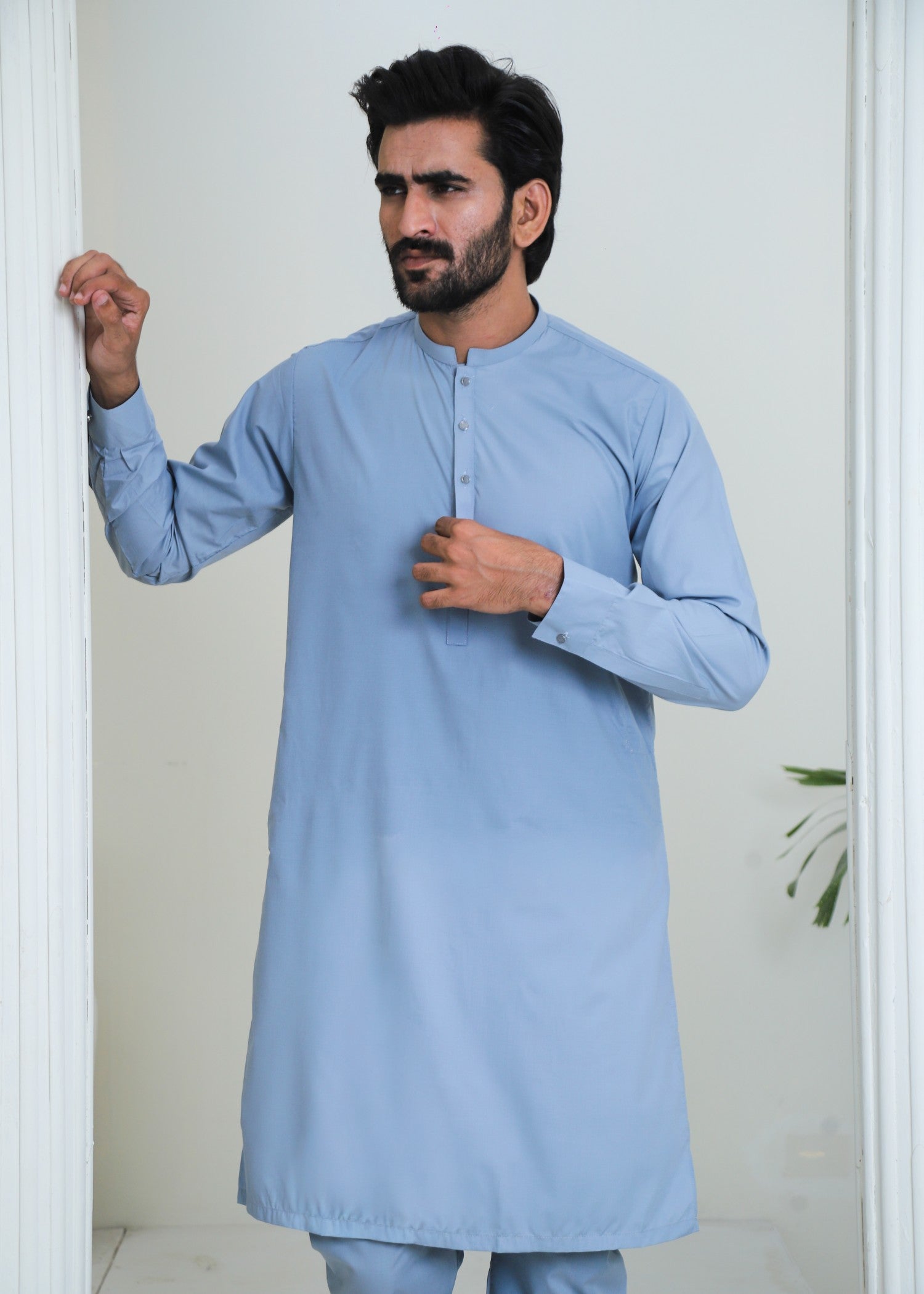 wash & wear Kurta Set in Arctic blue