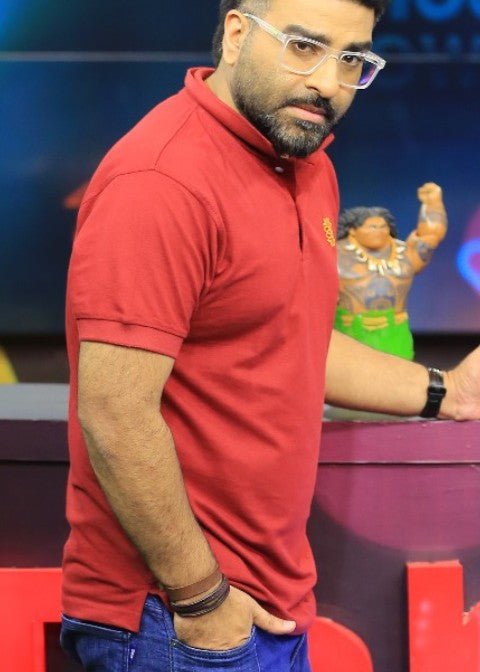porque/pique Polo Shirt in Tomato red