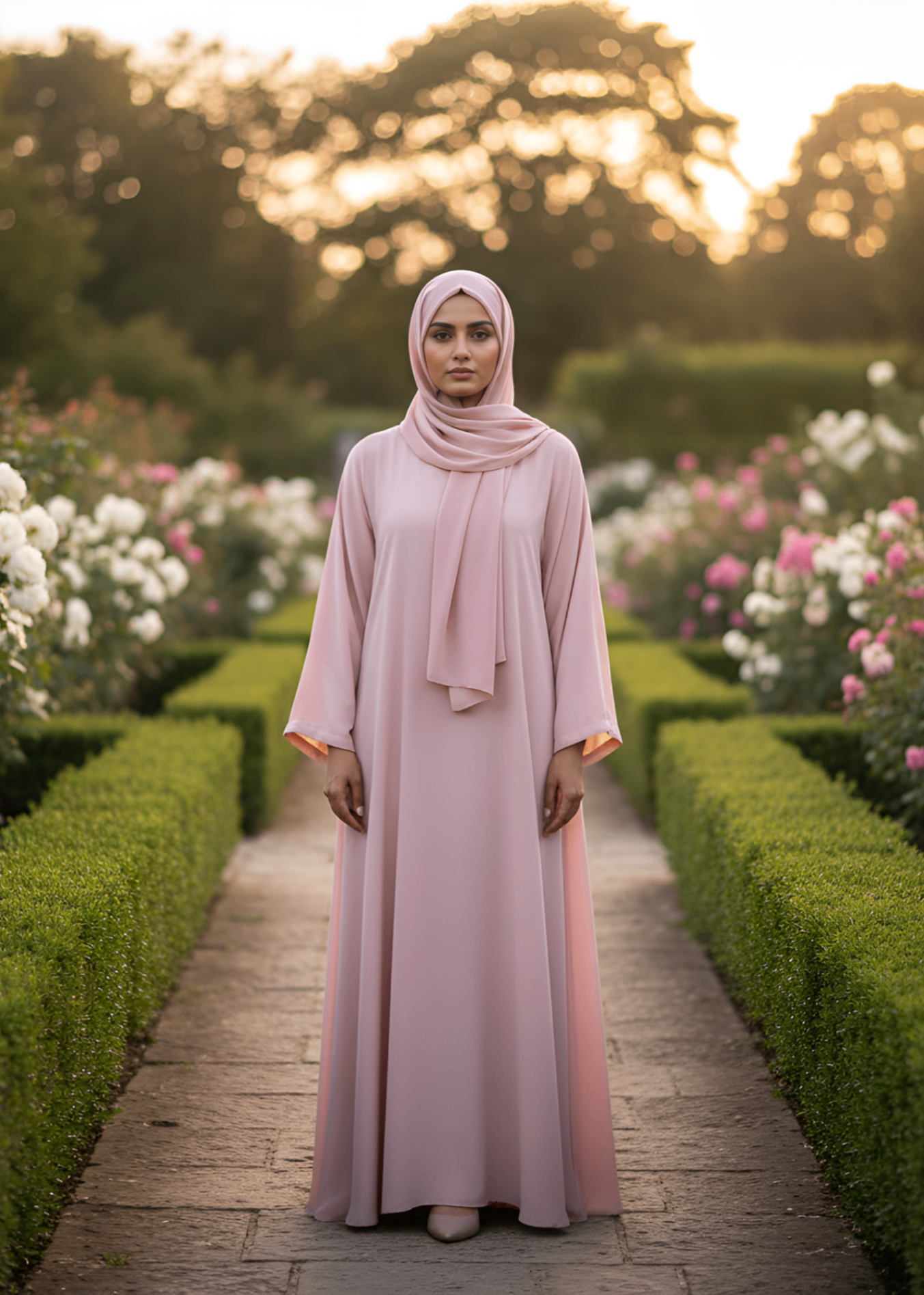 nidha Abaya in Pink