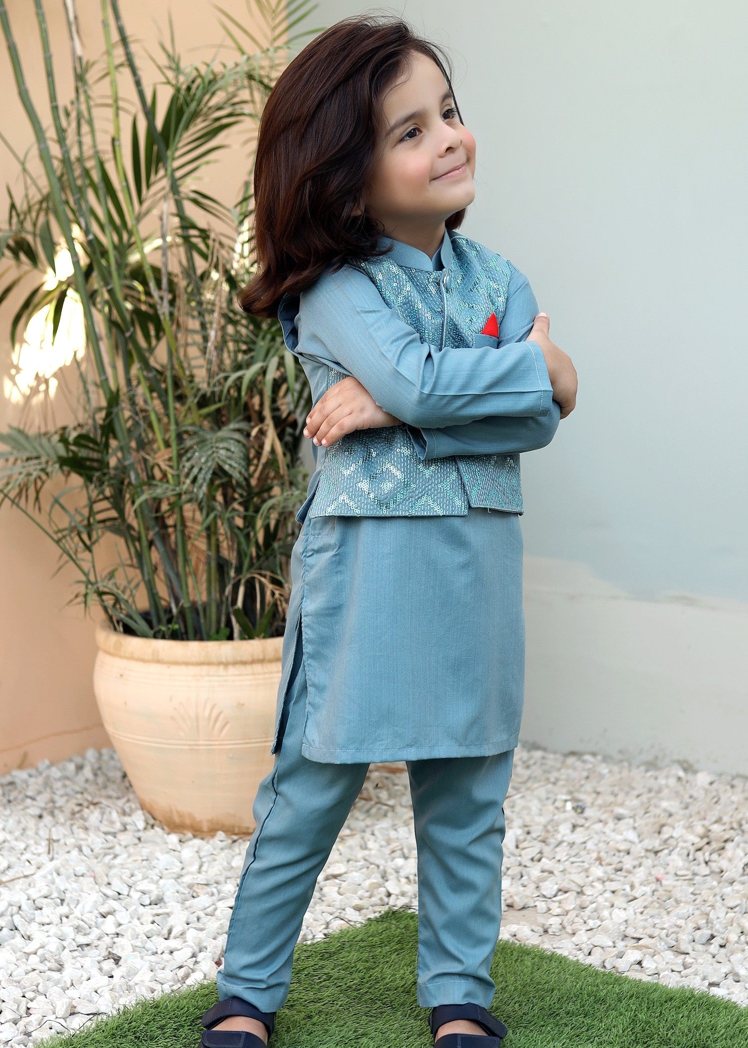 suiting Waistcoat in Light blue