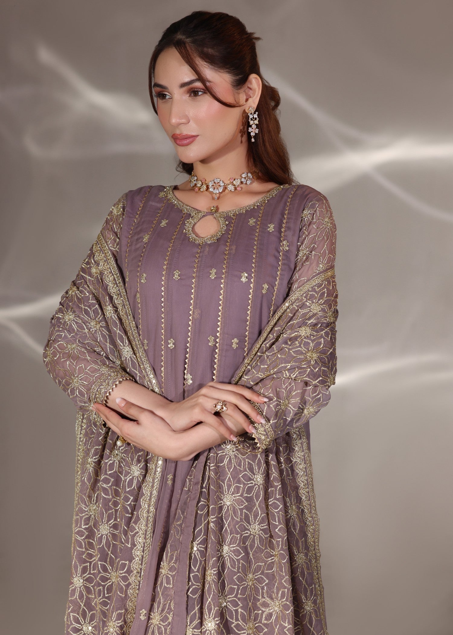 chiffon Maxi in Lavender pink