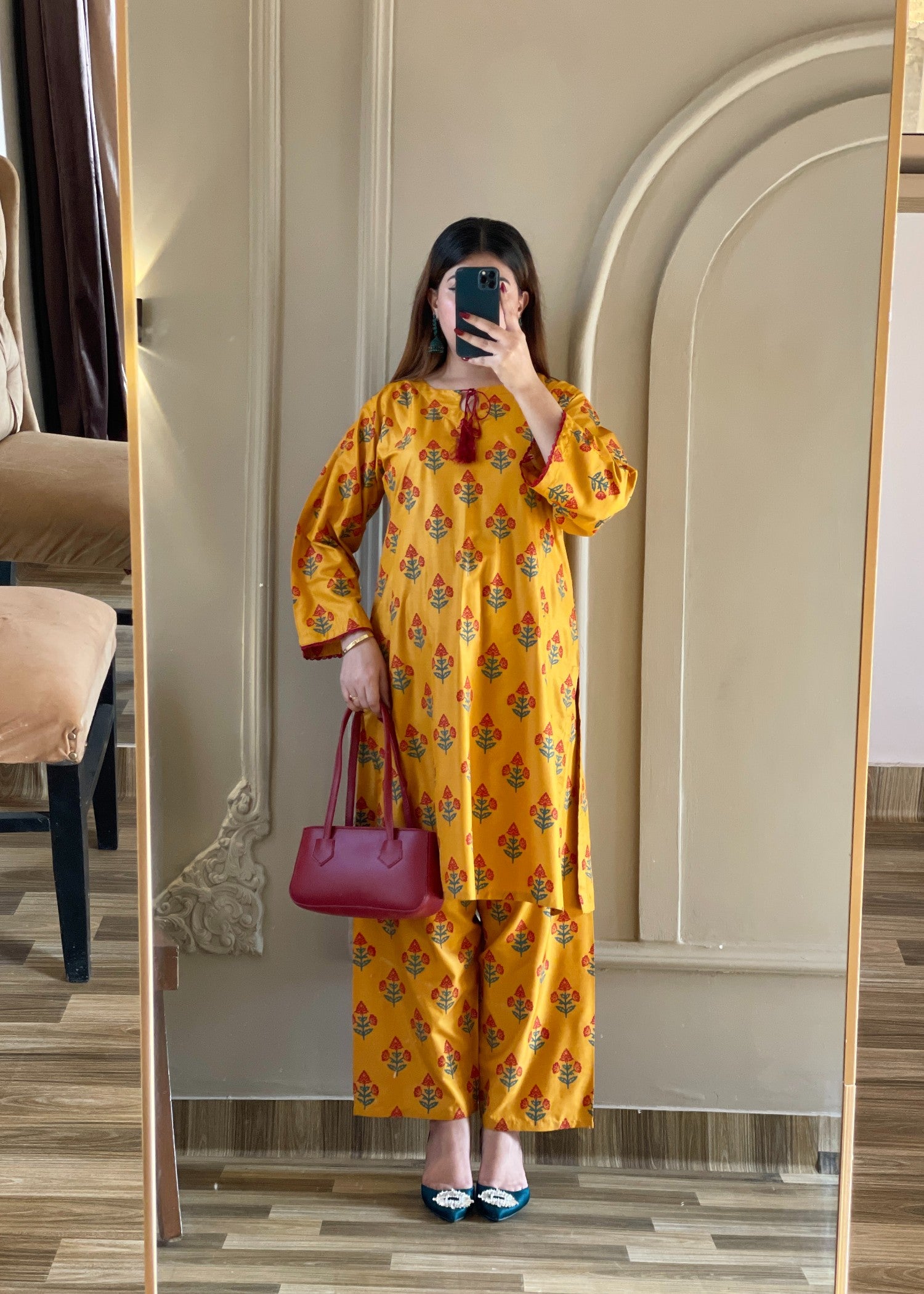 arabic lawn Co Ord Sets in Honey