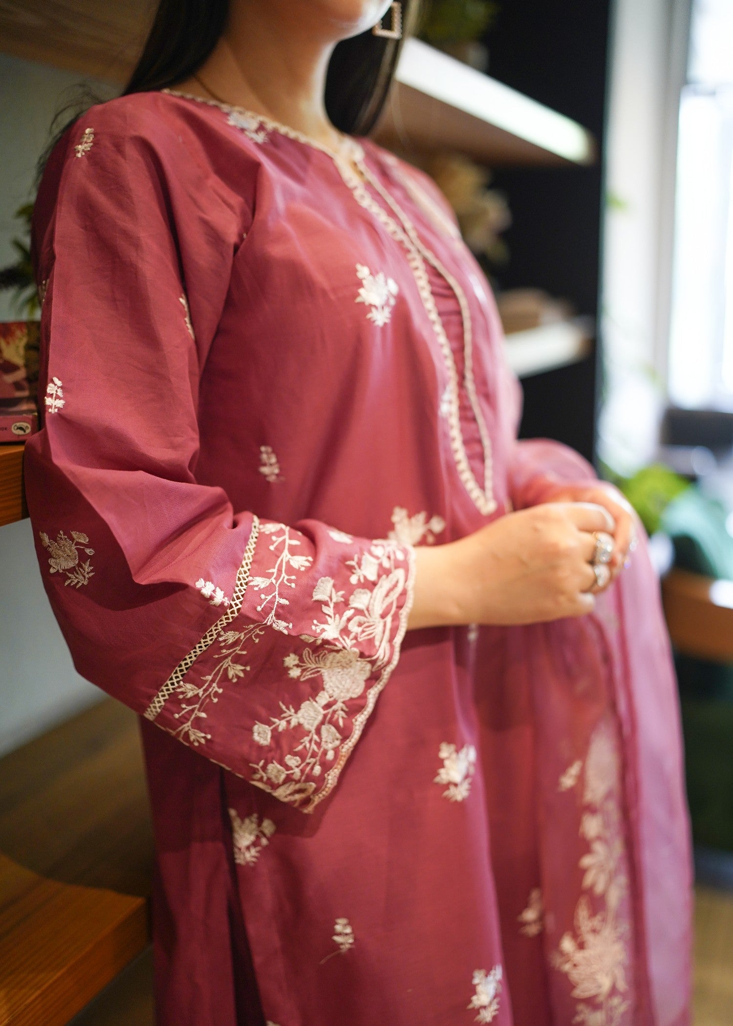 cotton Kurta Set in Petal pink