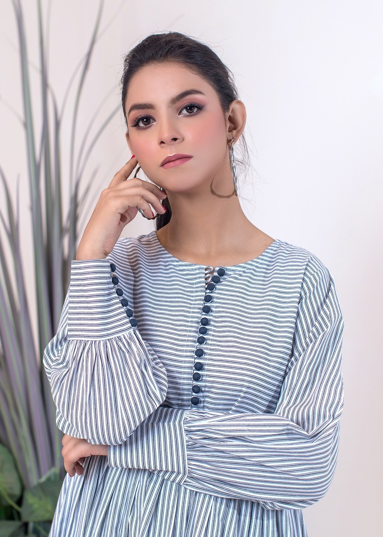 cotton Short Frock in Blue