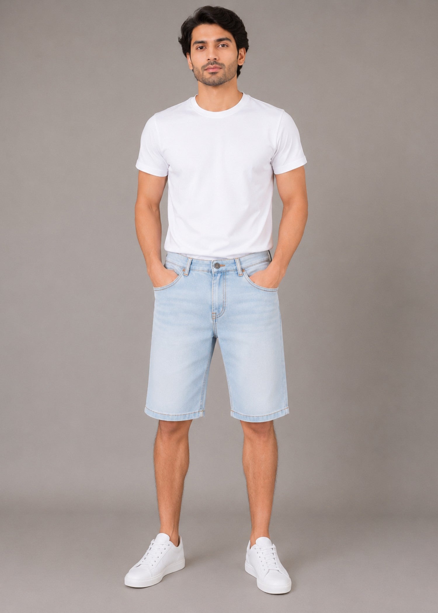 denim Shorts in Ice blue