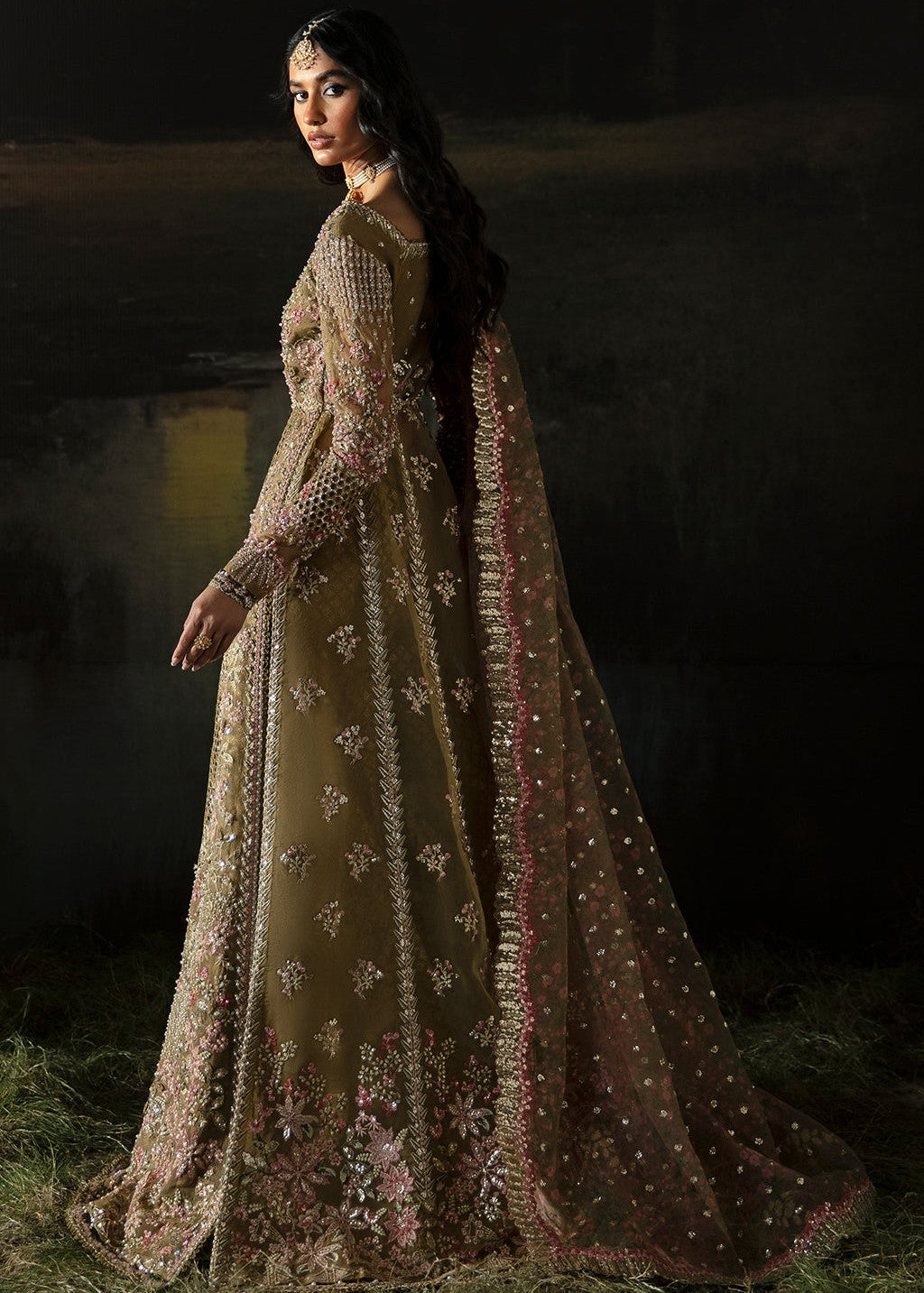net Maxi in Olive green