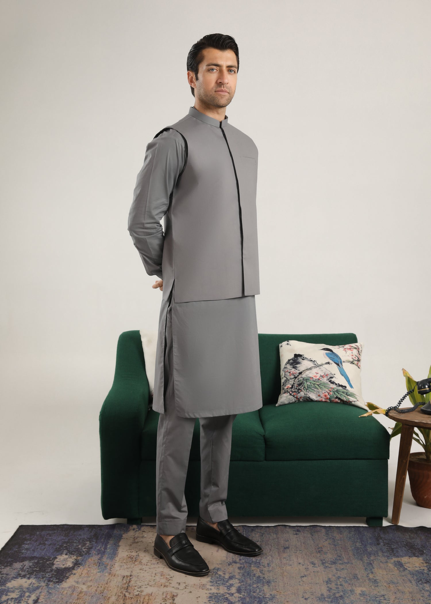 cotton Waistcoat in Pastel grey