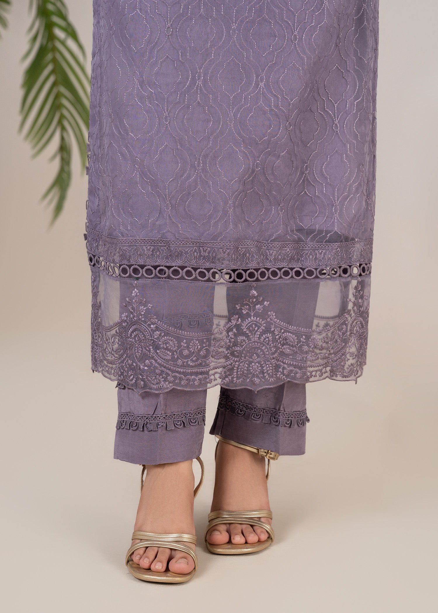 cotton silk Kurta Set in Purple