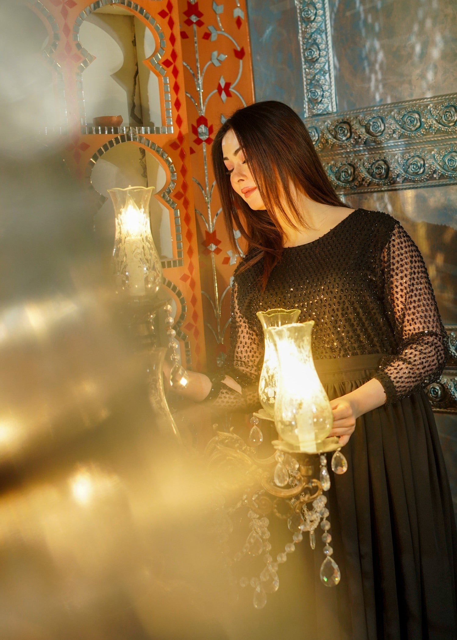 georgette Maxi in Black