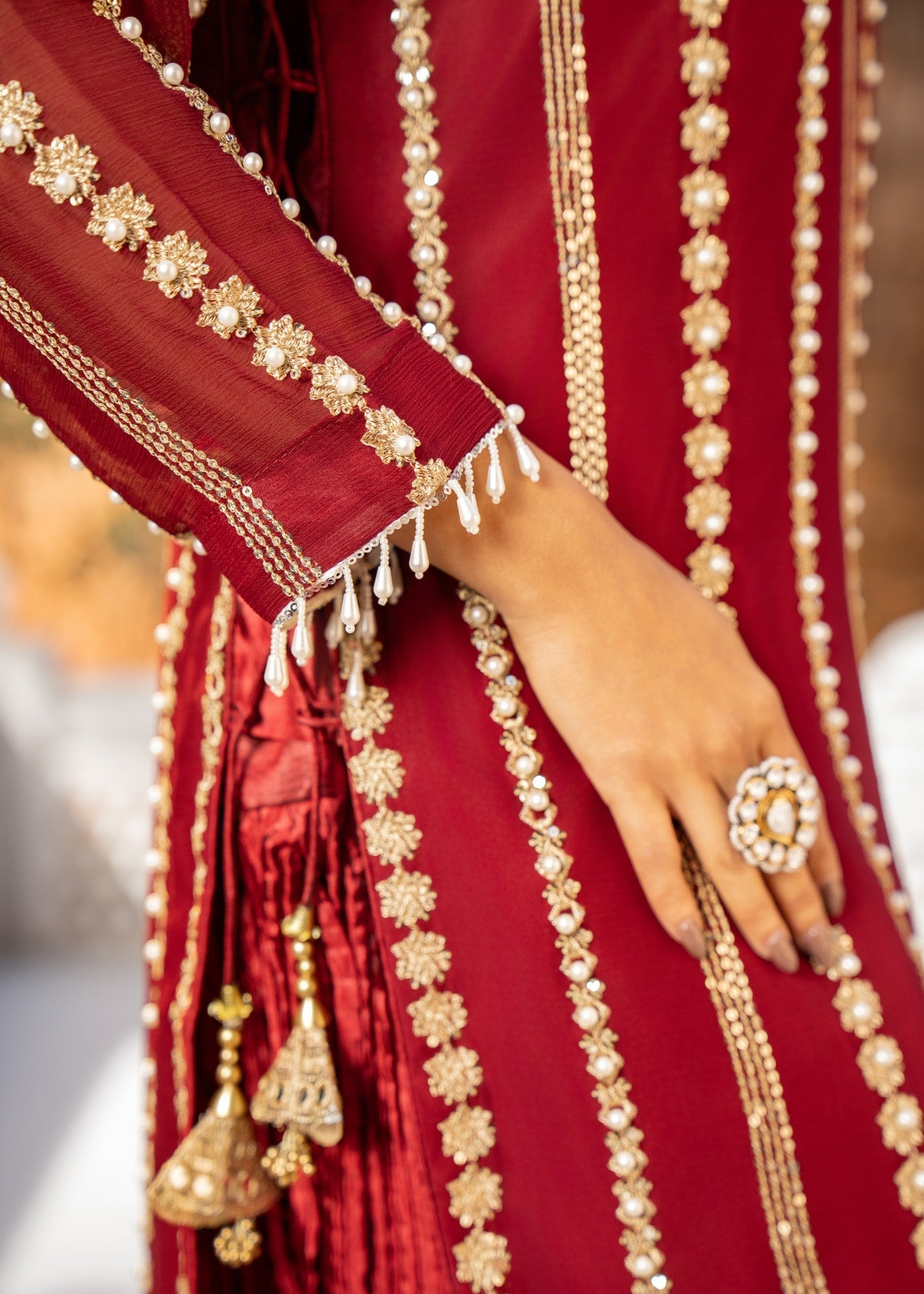chiffon Sharara in Maroon