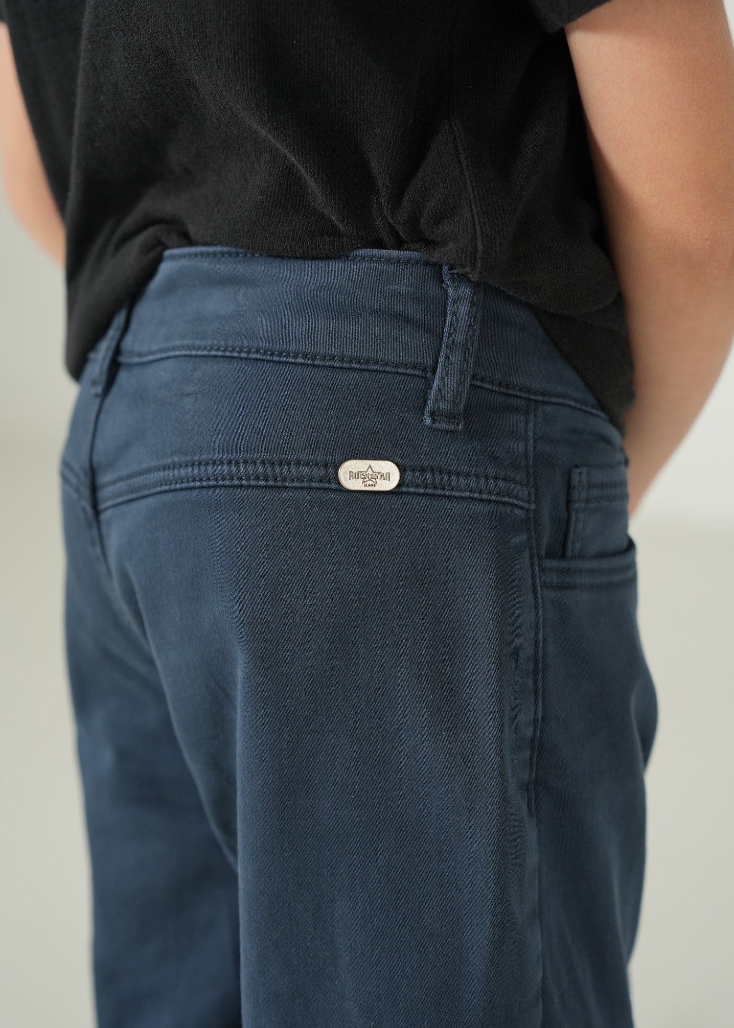 twill cotton Pants in Navy blue