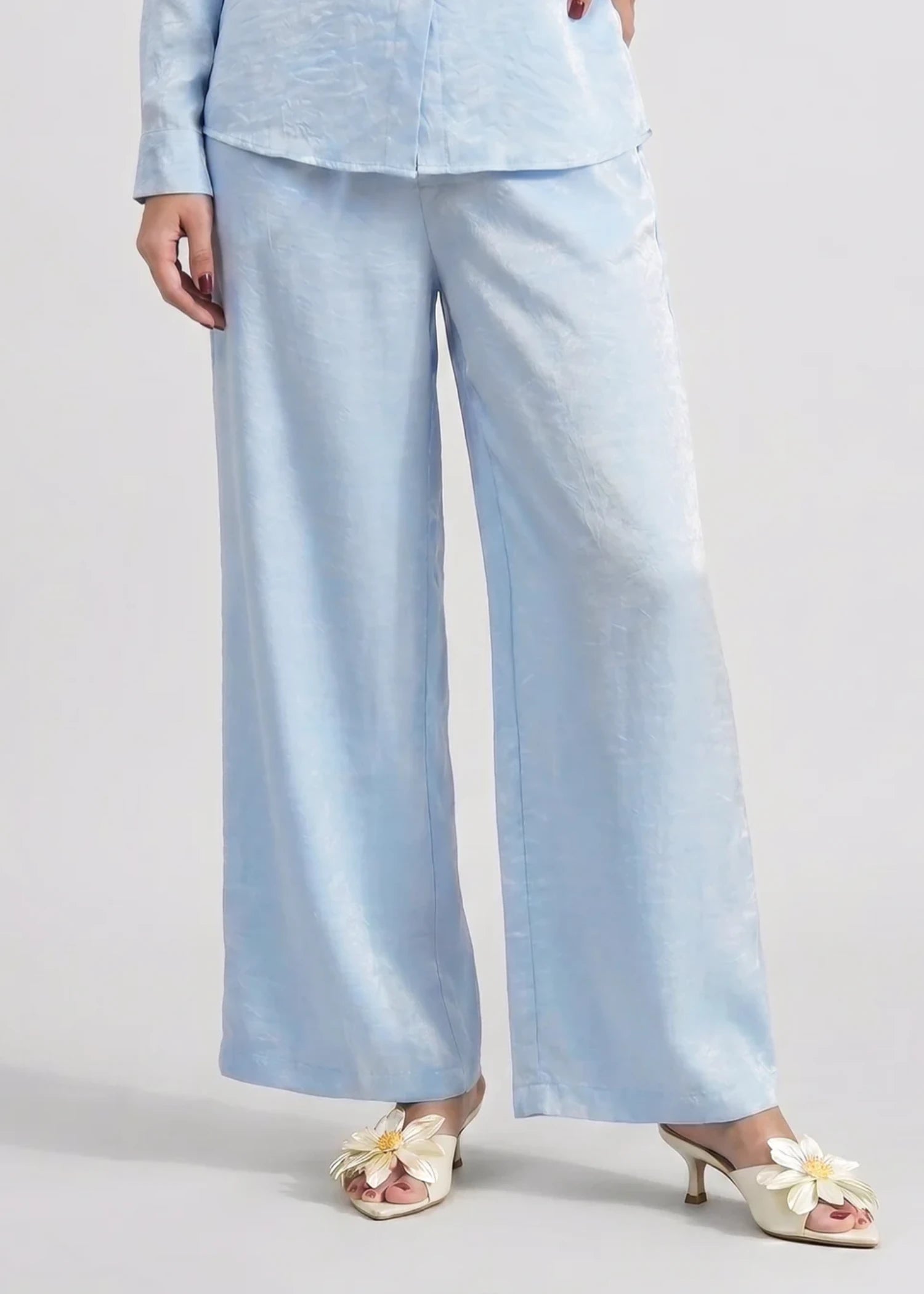 viscose Trousers in Ice blue