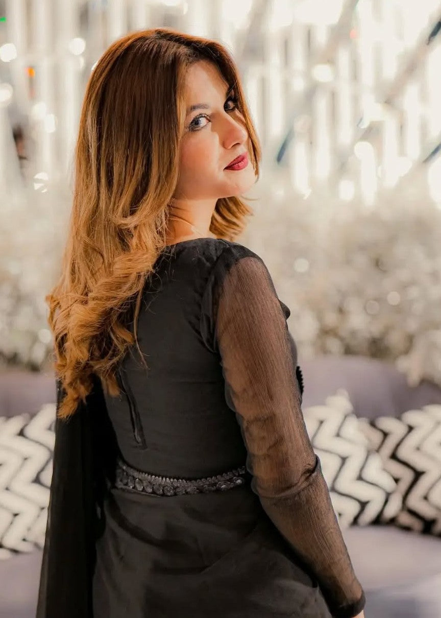 chiffon Saree in Black