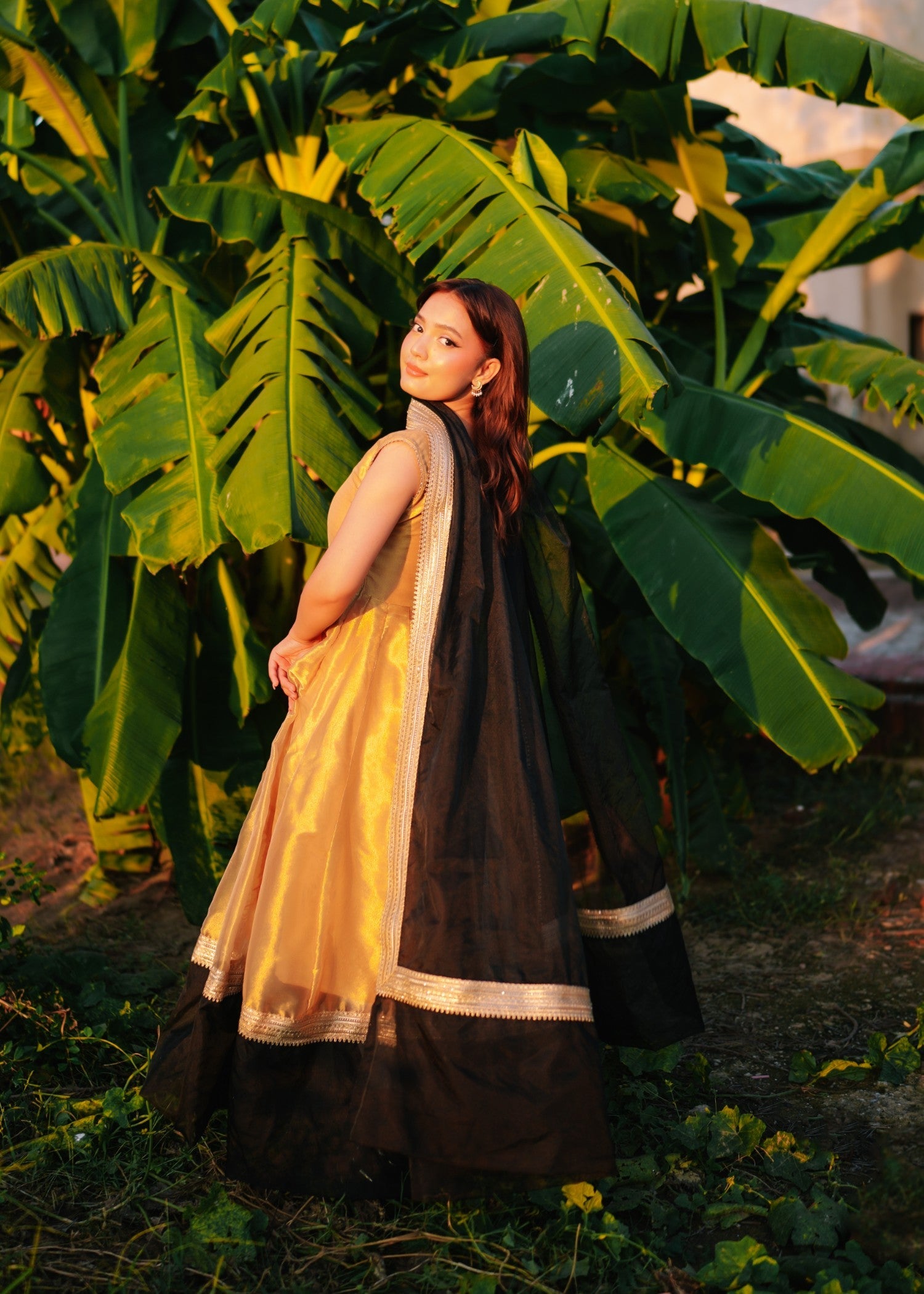 silk tissue Maxi in Goldenrod