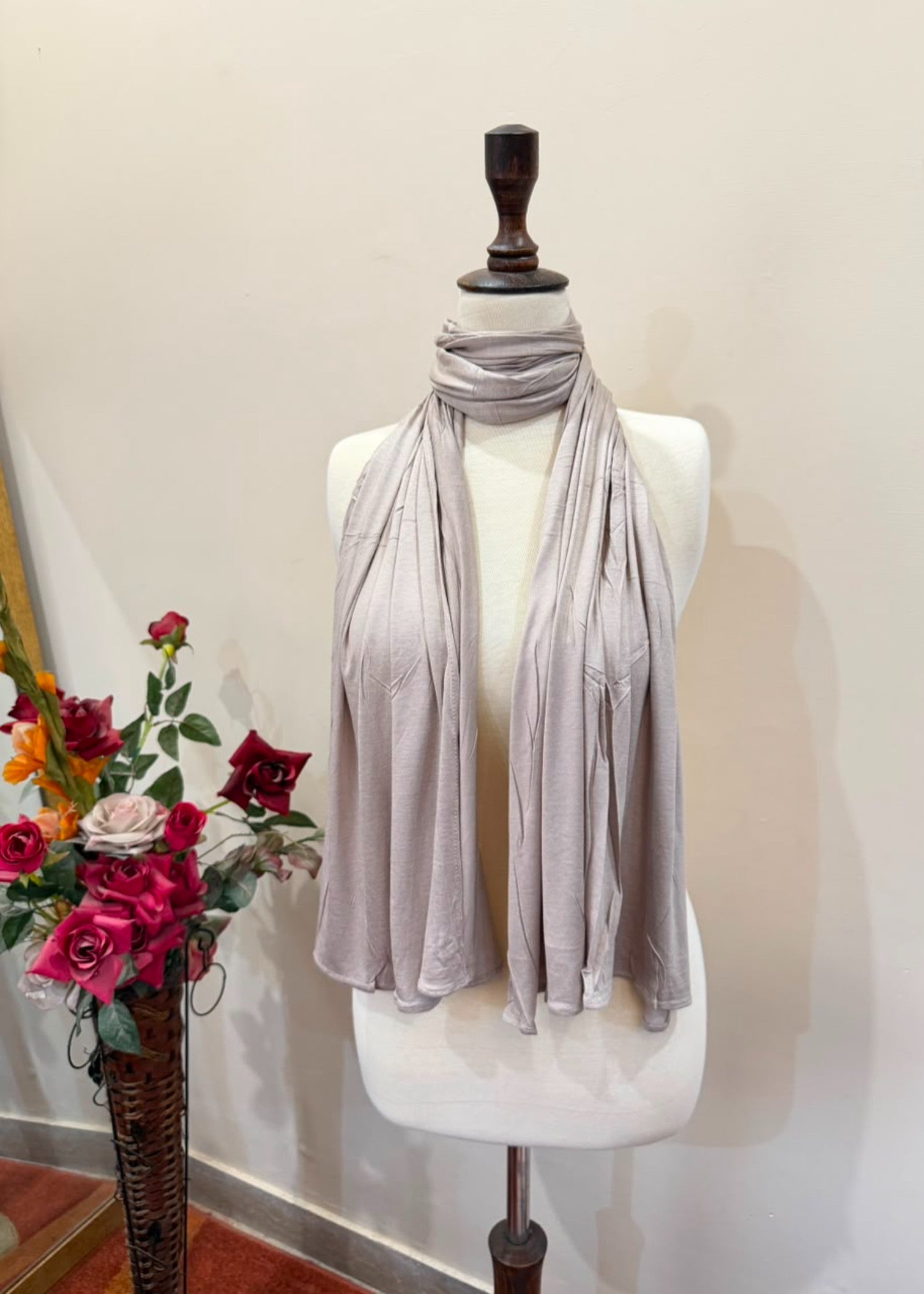 jersey knit Hijab in Eggshell