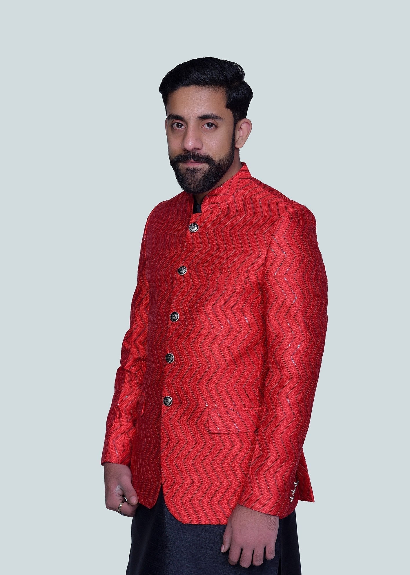 silk Prince Coat in Red