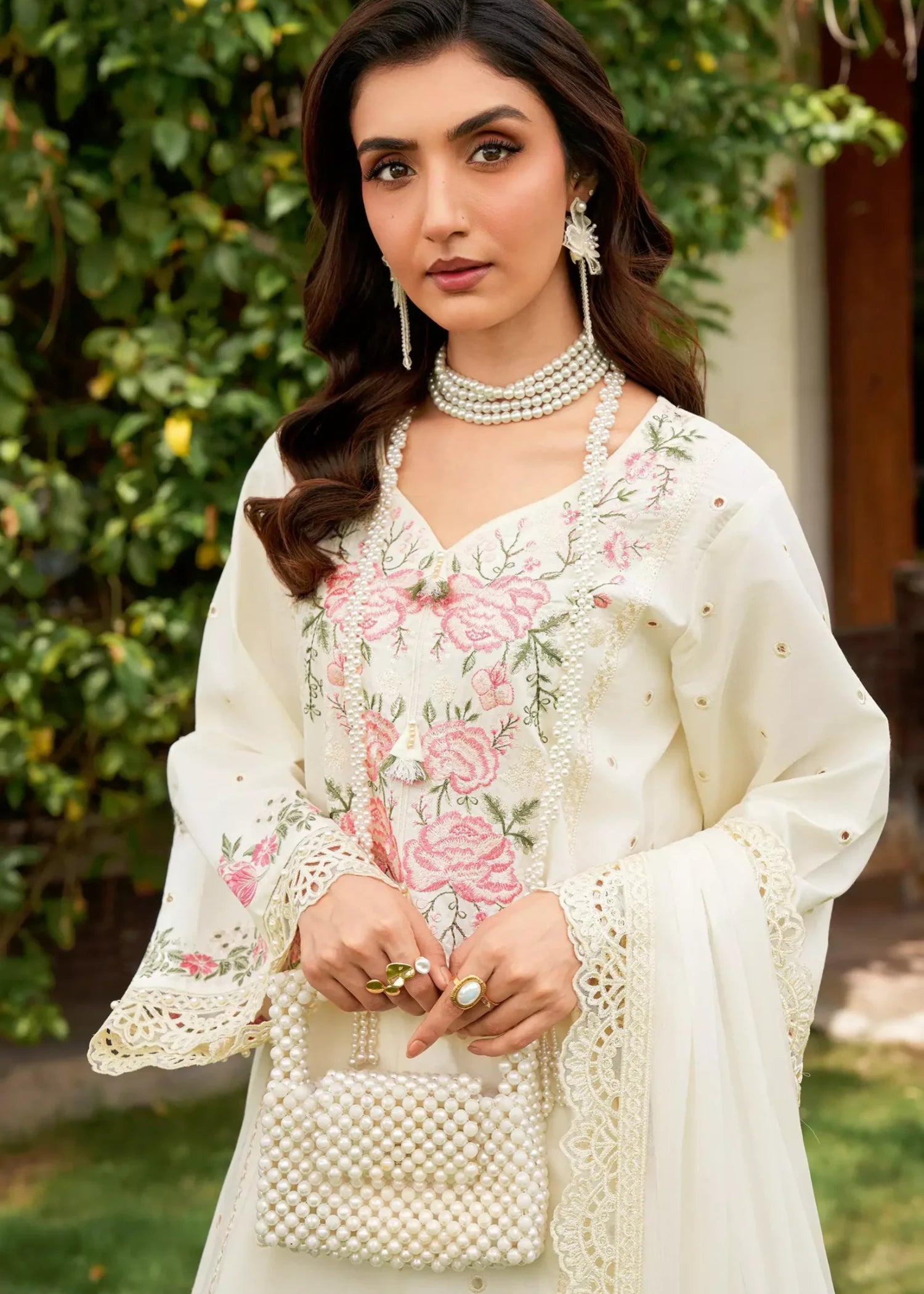 cotton Kurta Set in Ivory