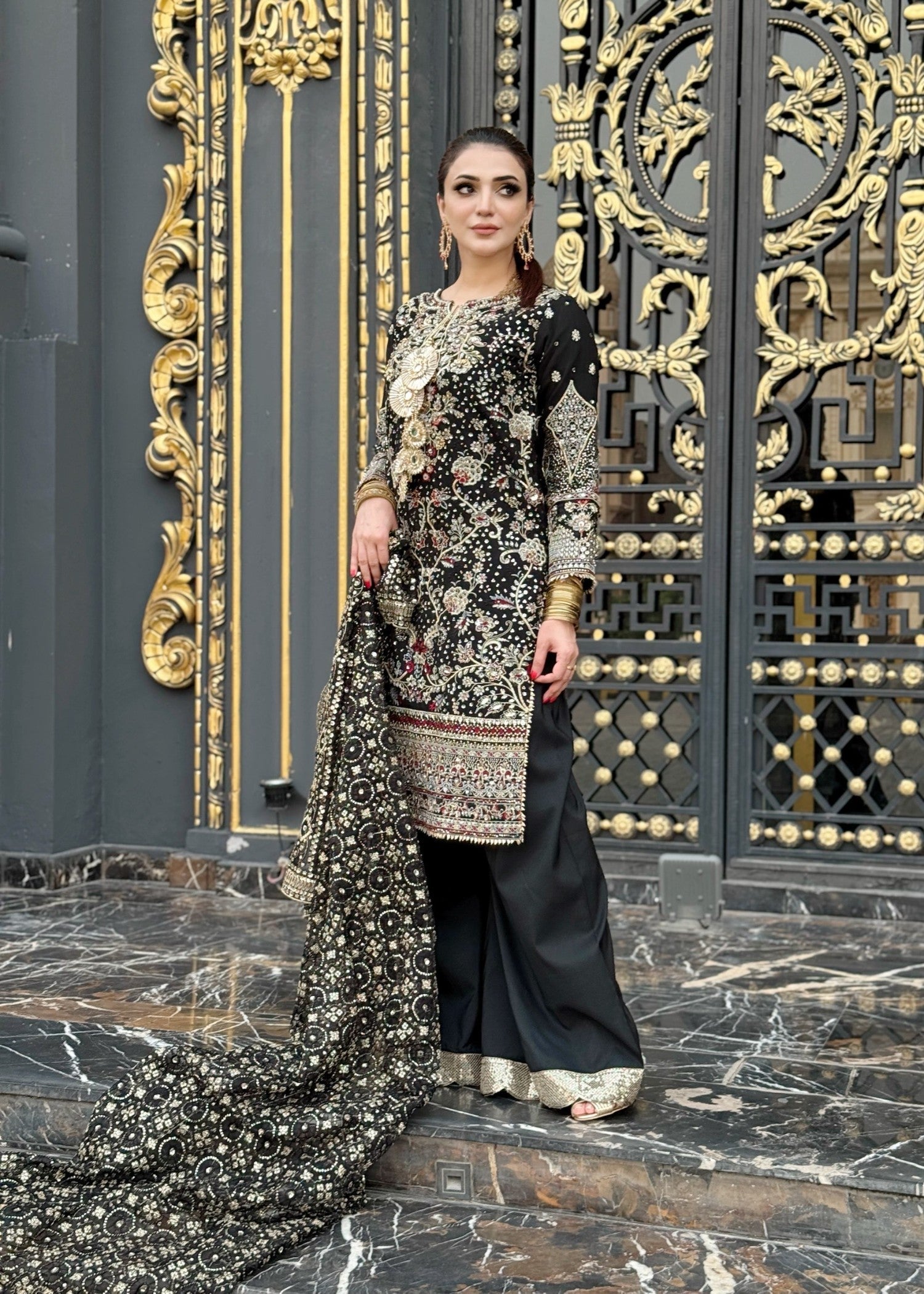 georgette Sharara in Black