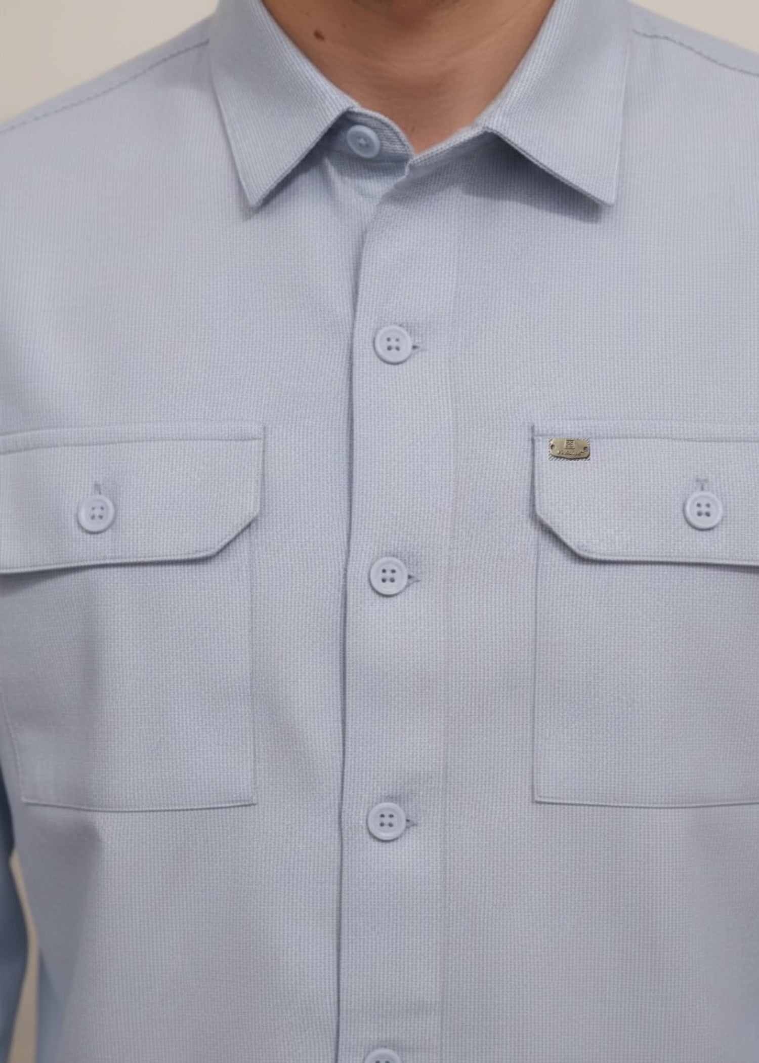 cotton viscose Casual Shirt in Light blue