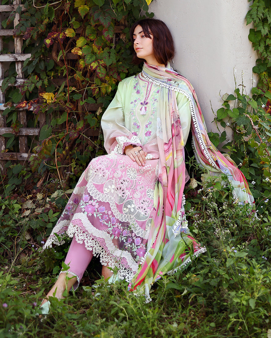 Solace Ombre Chikankari Lawn – Petal Pull