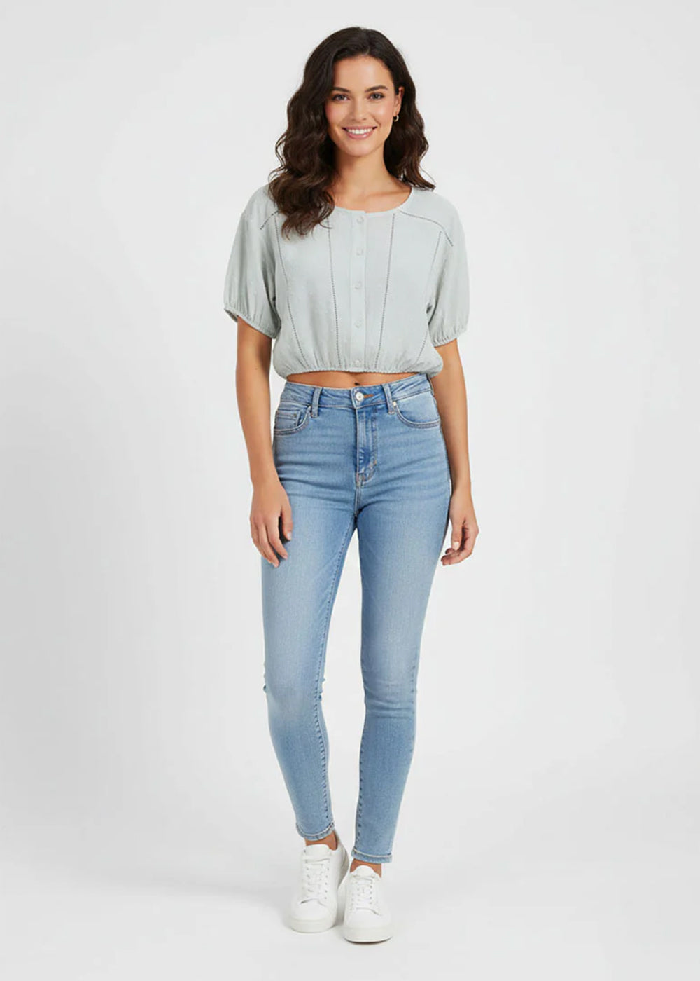 polyester Top in Light grey