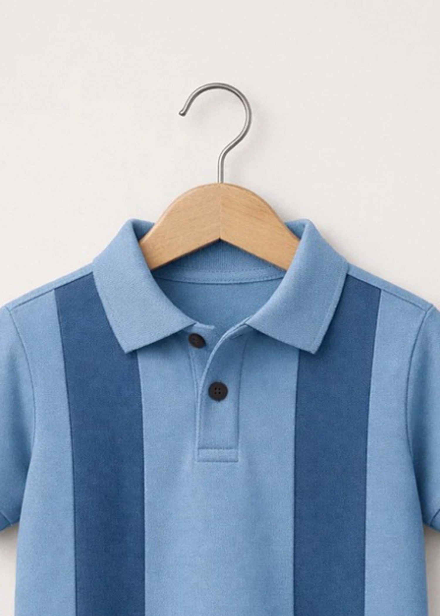 cotton Polo Shirt in Sky blue, steel blue