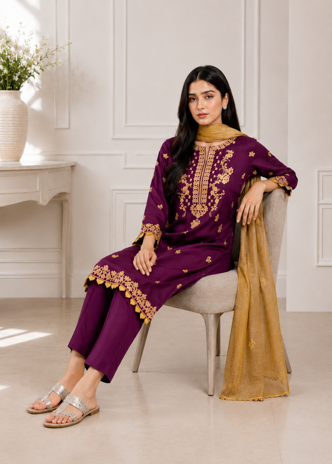 lawn cotton Unstitched in Purple