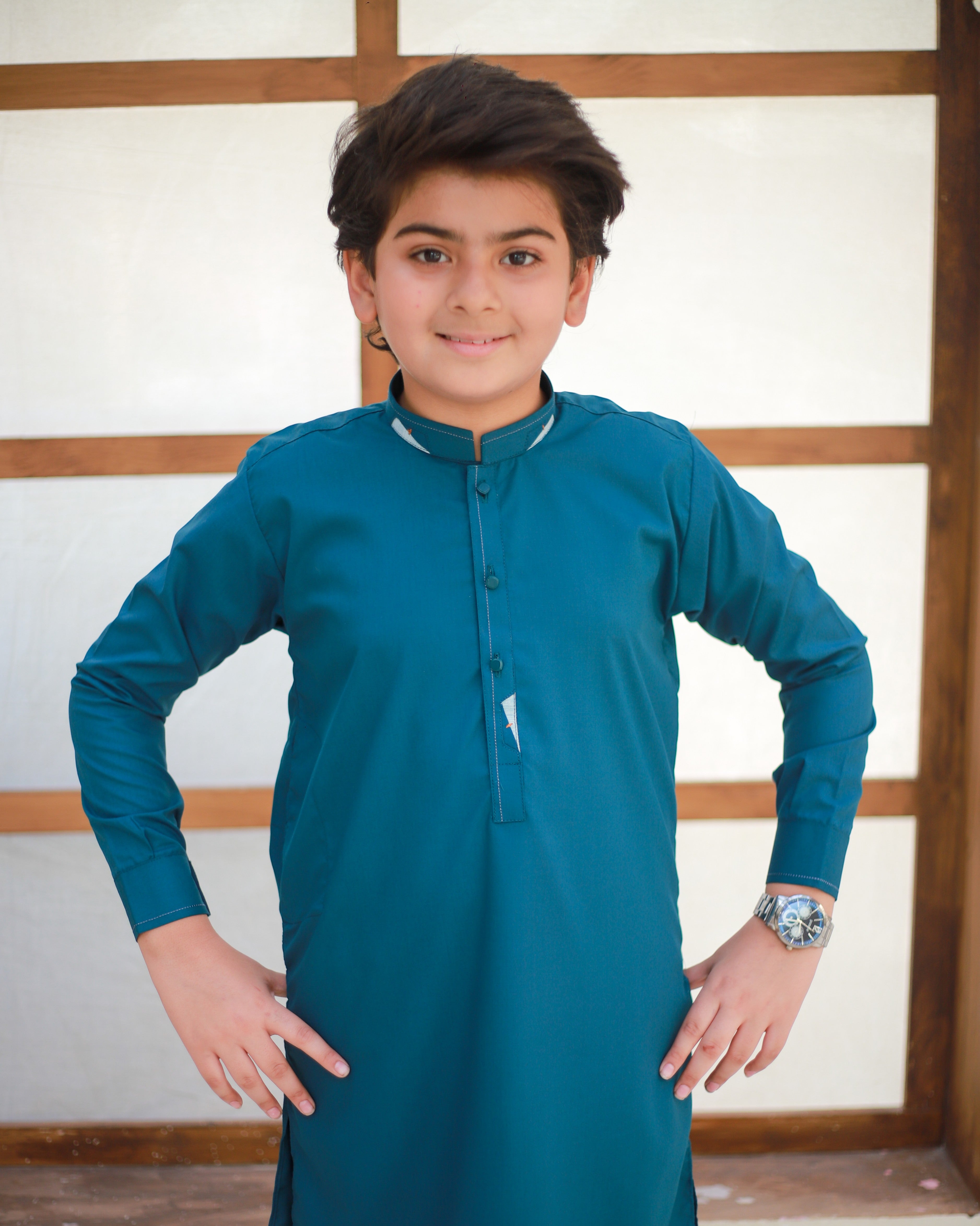 wash & wear Kurta Set in Dark cyan