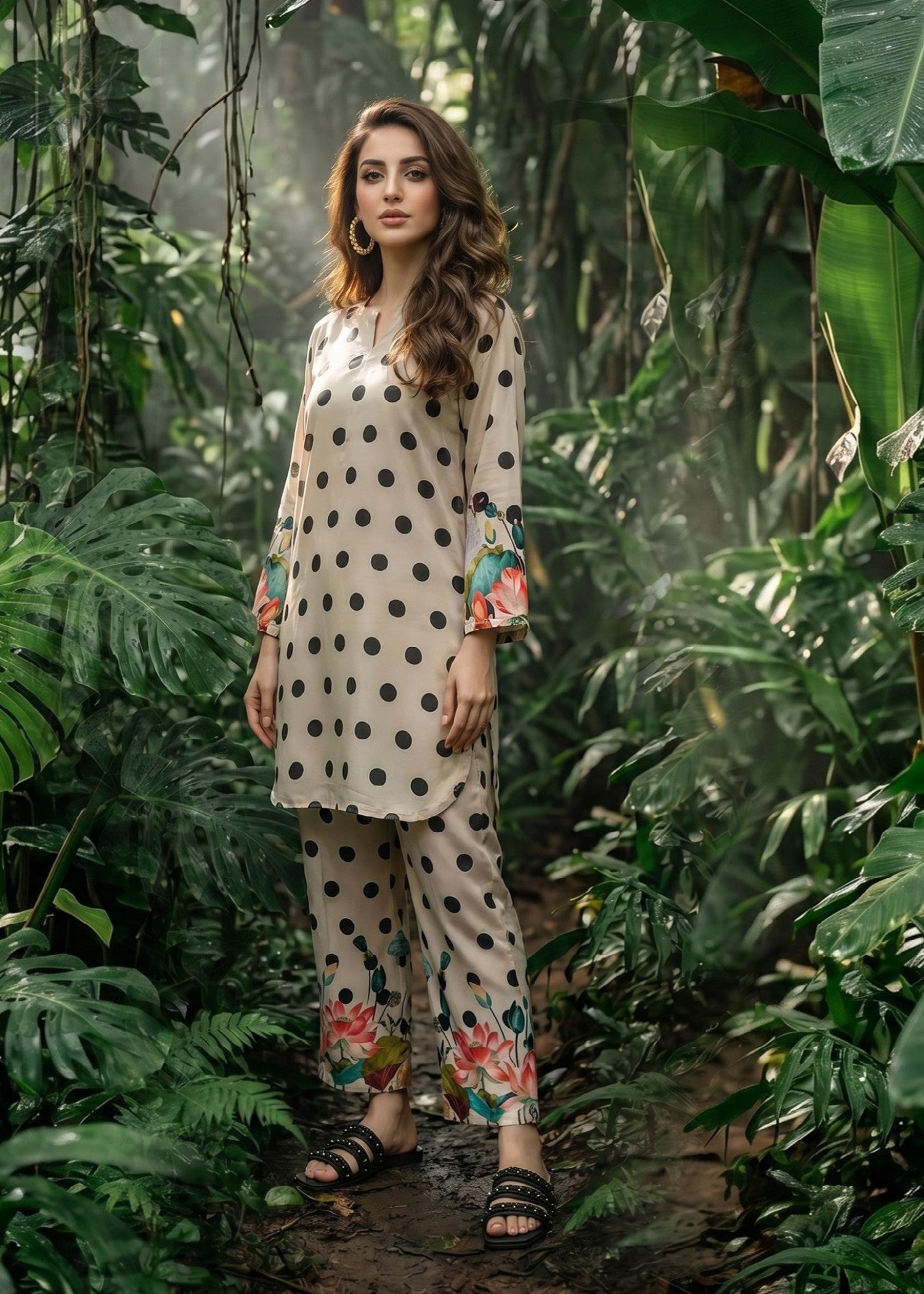 slub lawn Co Ord Sets in Off-white