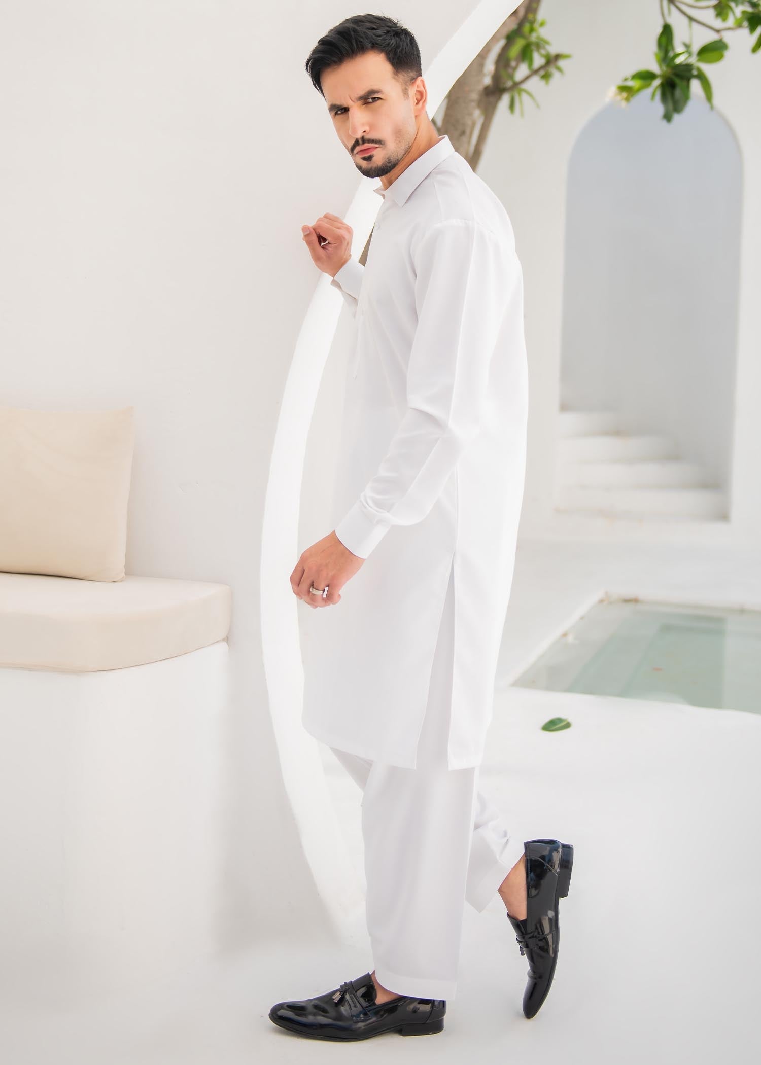 wash & wear Kurta Set in White