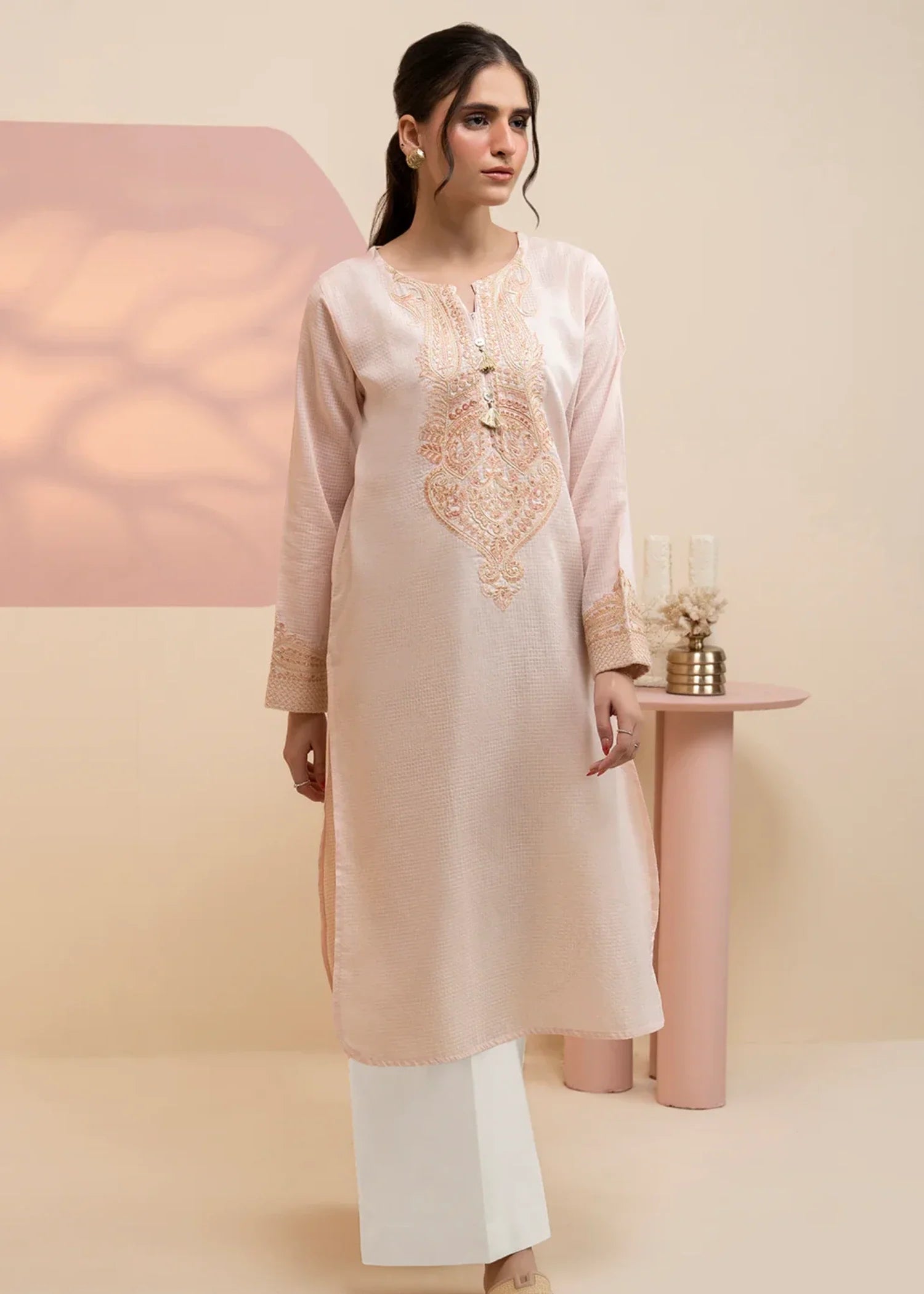 lawn Kurti in Light pink