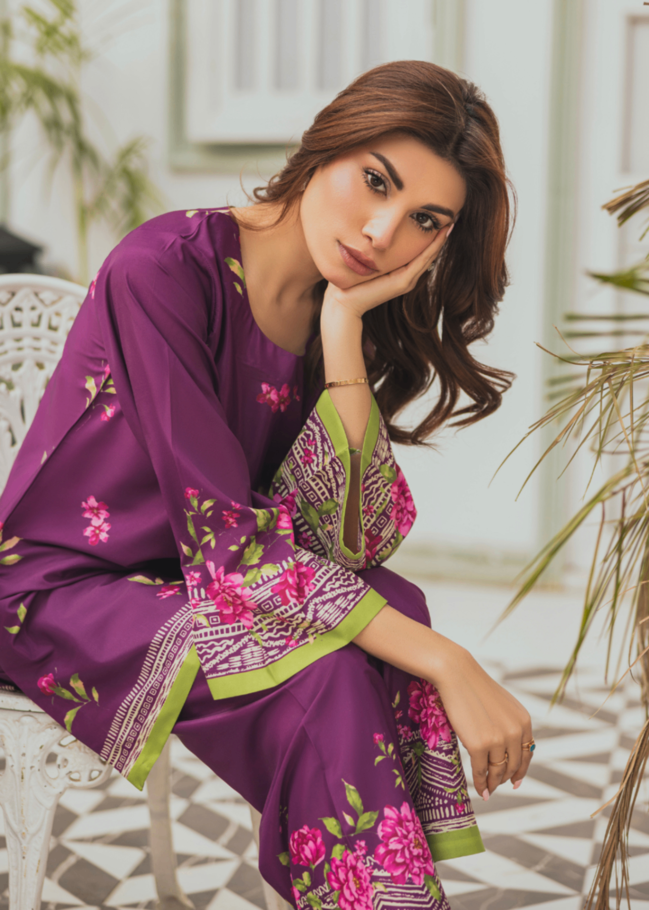 crepe Co Ord Sets in Plum