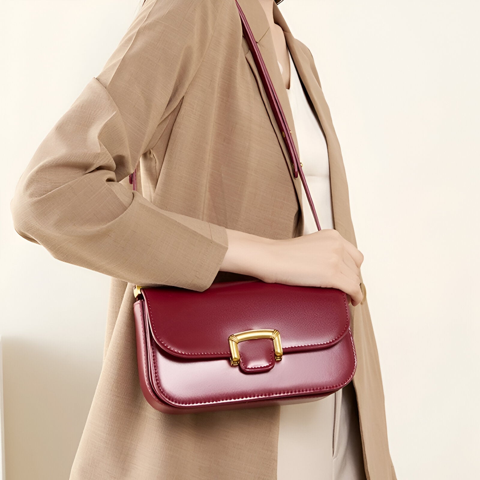 Trendy Genuine Leather Small Crossbody Shoulder Bag