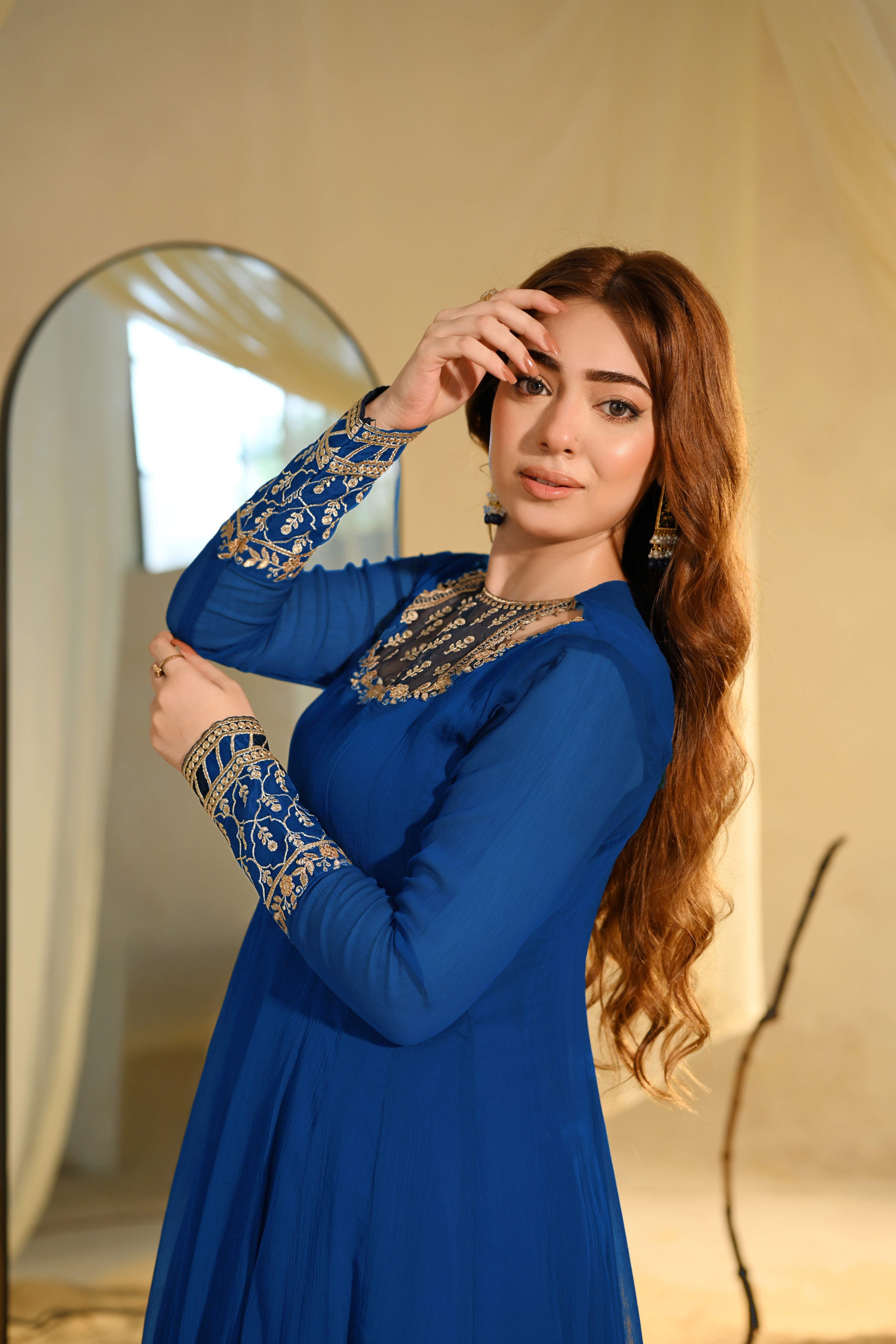chiffon Maxi in Royal blue