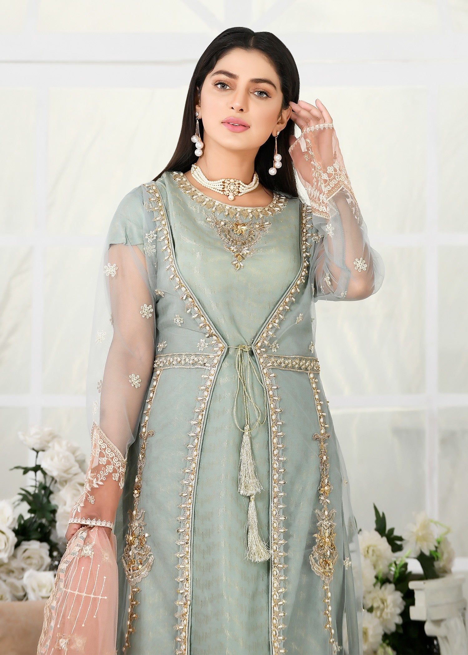 organza Gown in Tea green