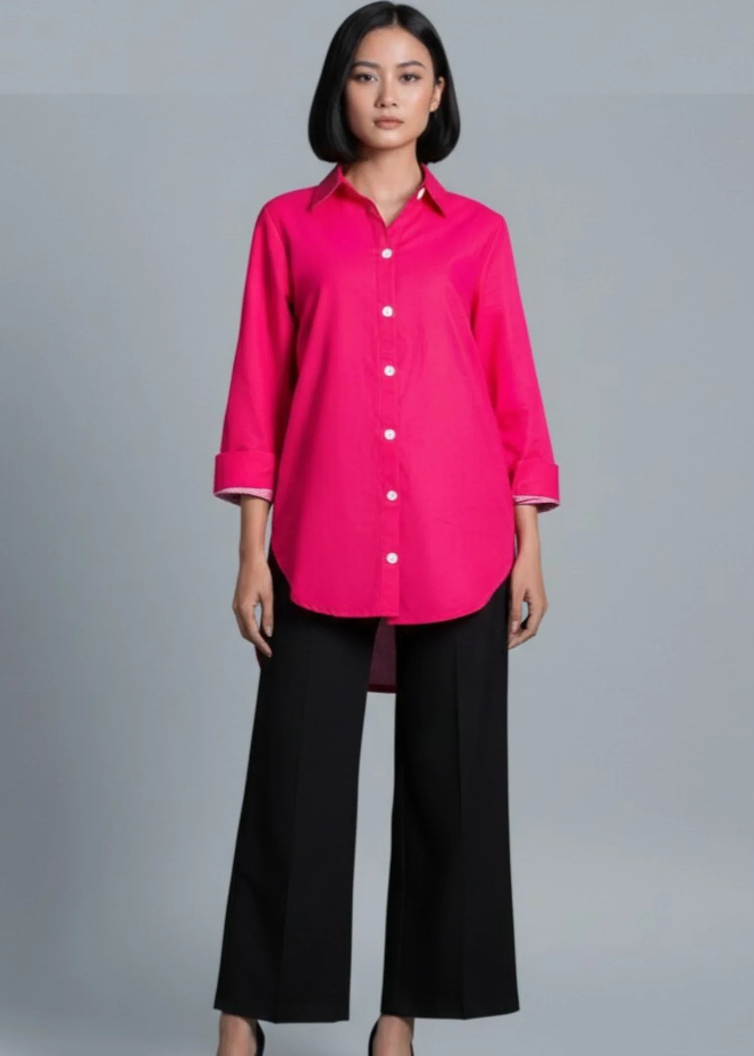cotton Tunic in Hot pink red