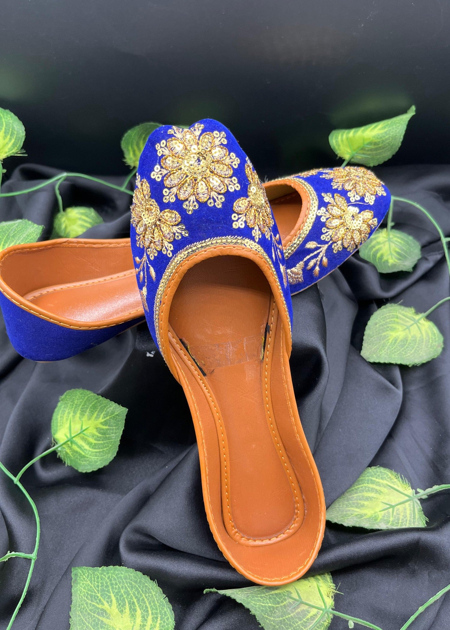 Khussa in Blue by - High Quality Women Khussa MHH9518