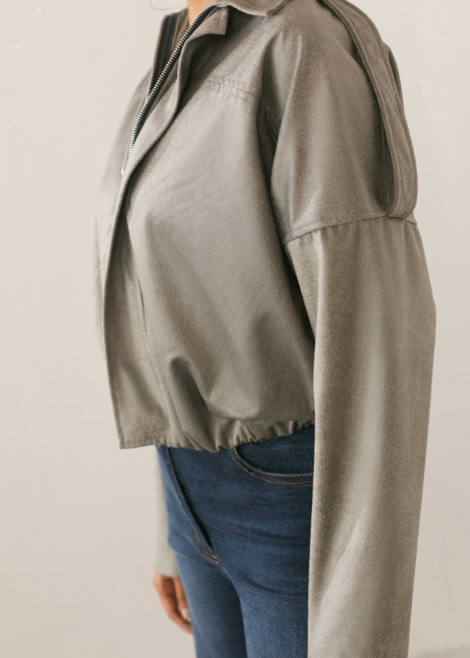 faux leather Jacket in Grey