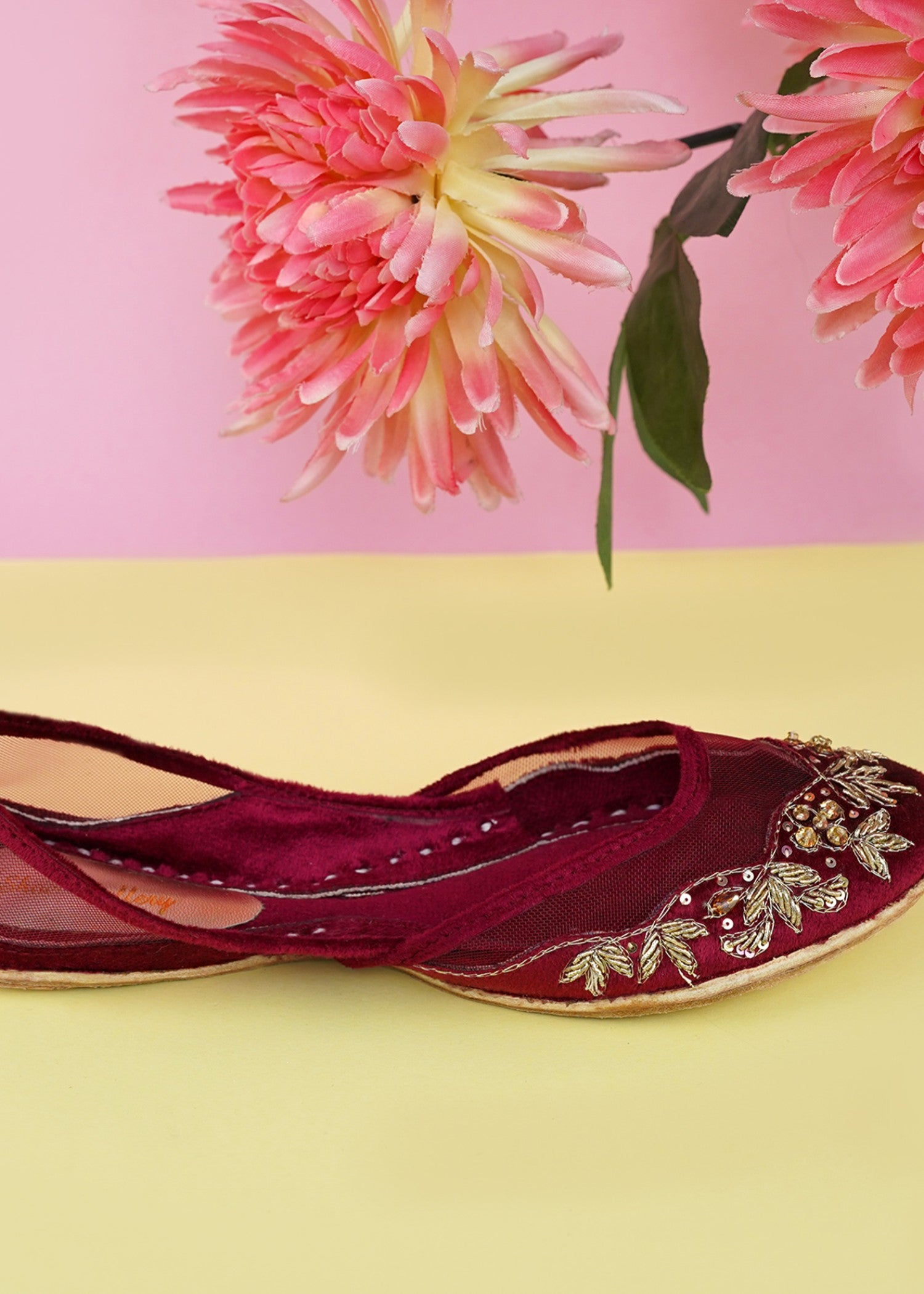 Khussa in Maroon by - High Quality Women Khussa YQK0229