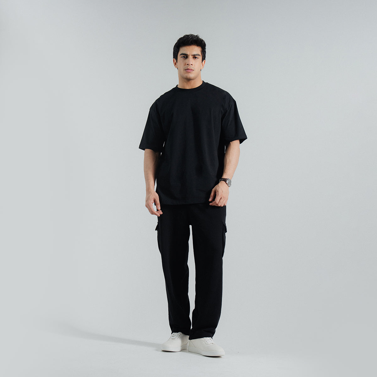 zari cotton T Shirt in Black