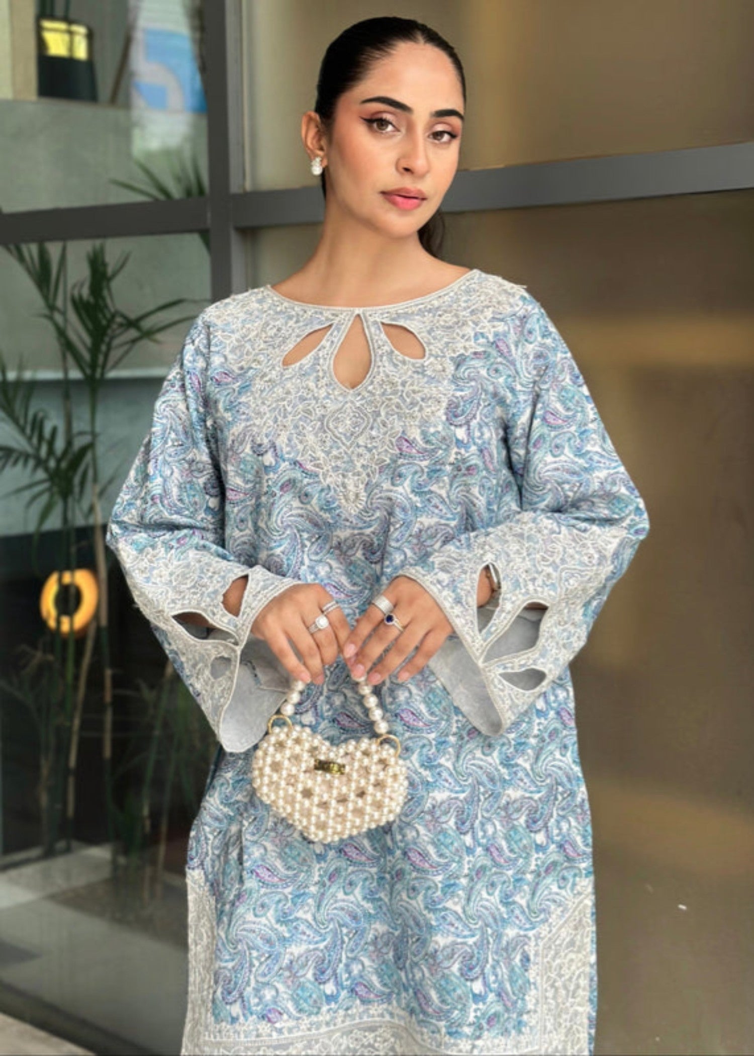 cambric cotton Co Ord Sets in Sky blue