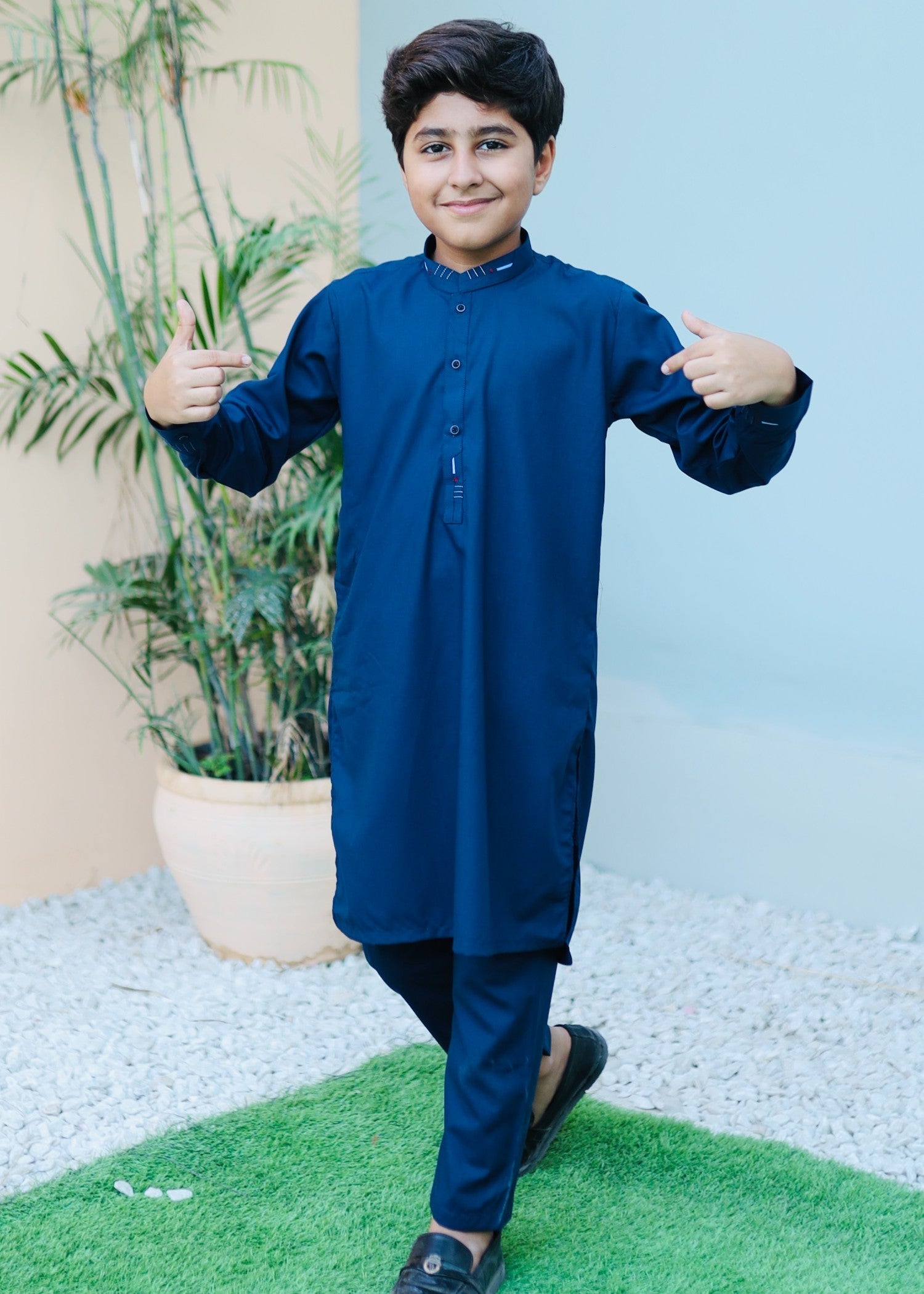 wash & wear Kurta Set in Carolina blue