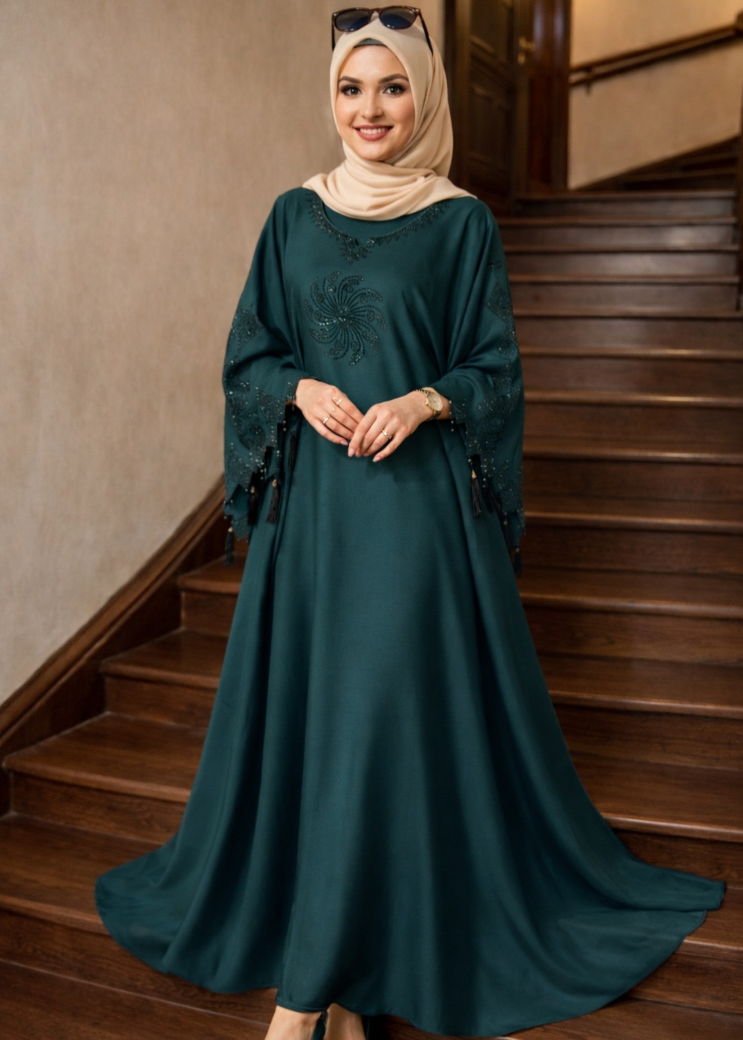 nidha Abaya in Dark green