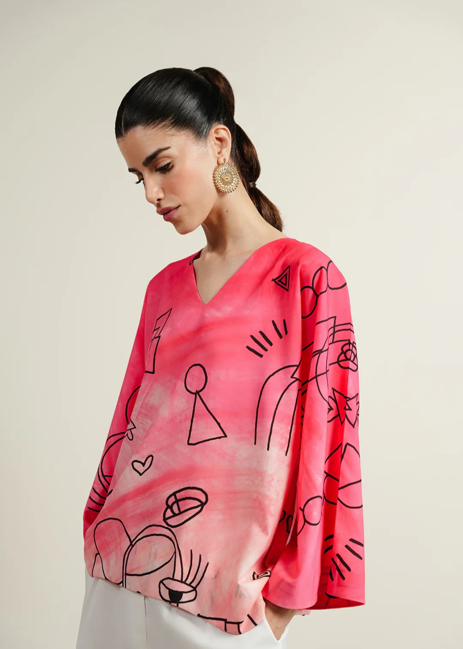 crepe Top in Bubblegum pink
