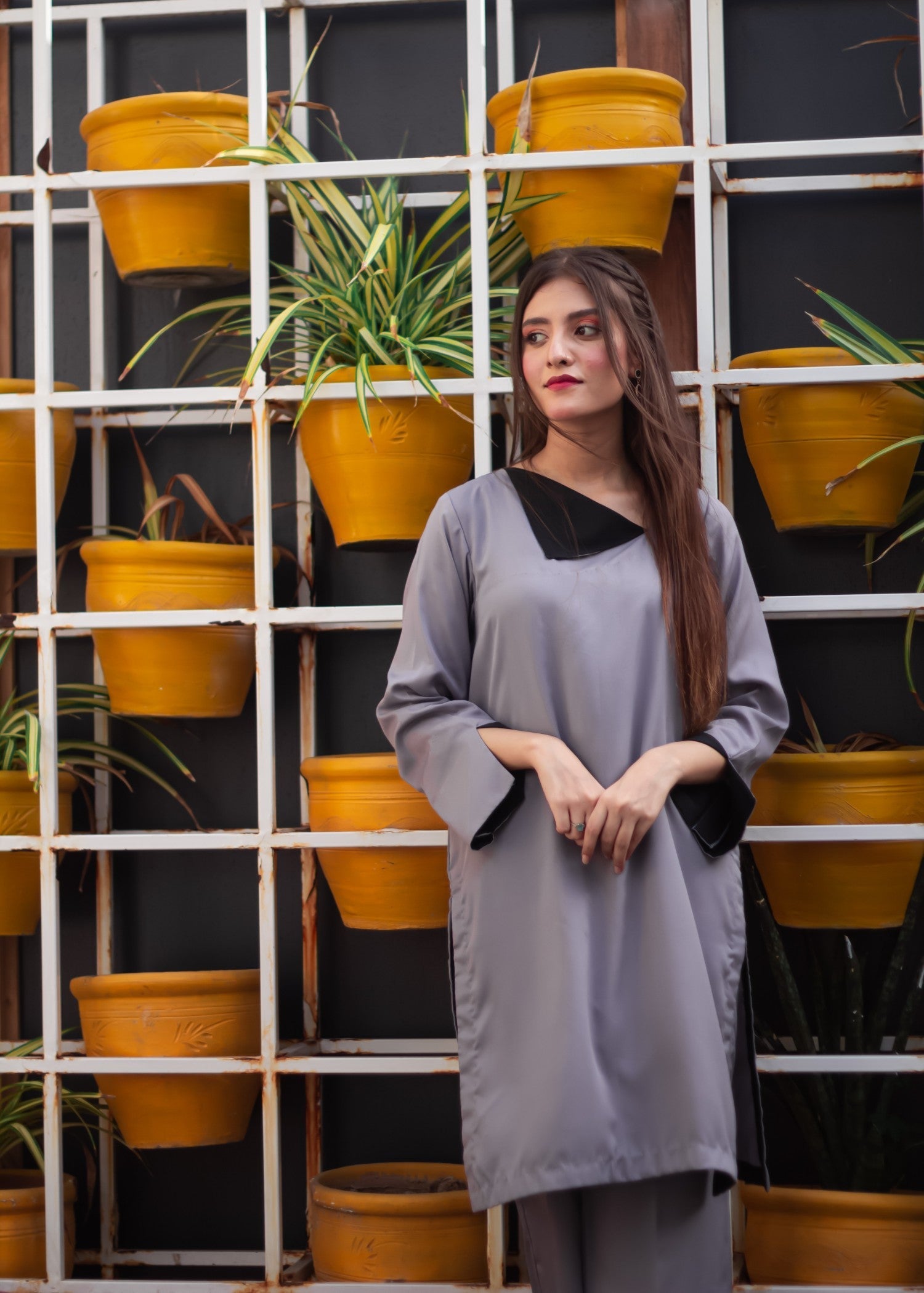 georgette Kurta Set in Grey