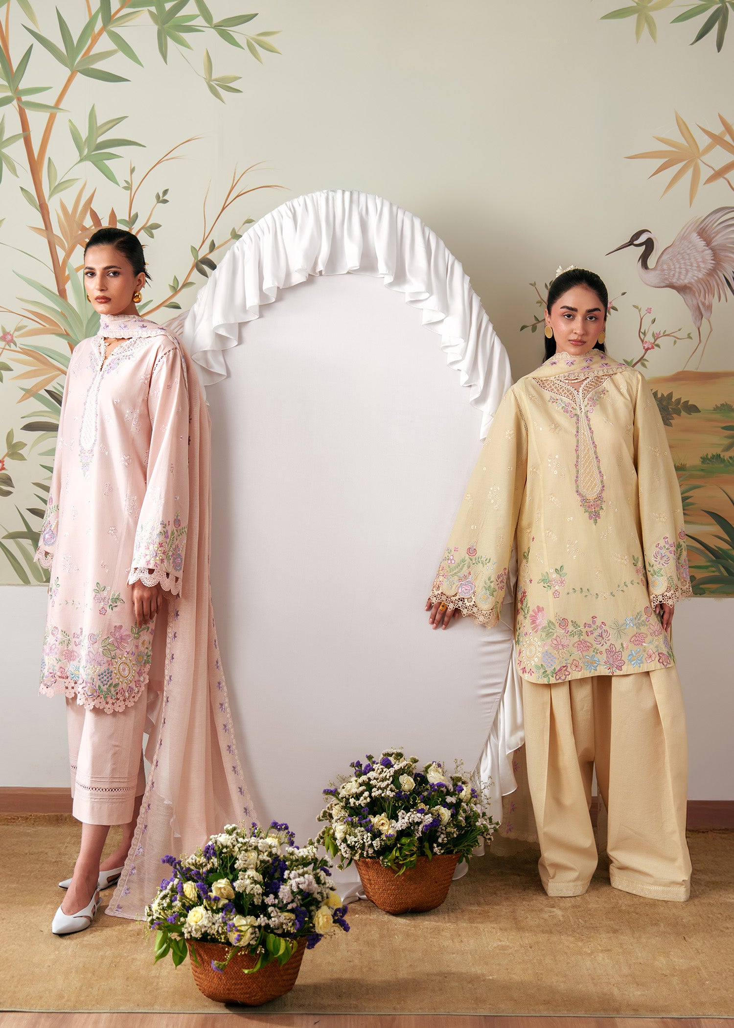 lawn Kurta Set in Butter