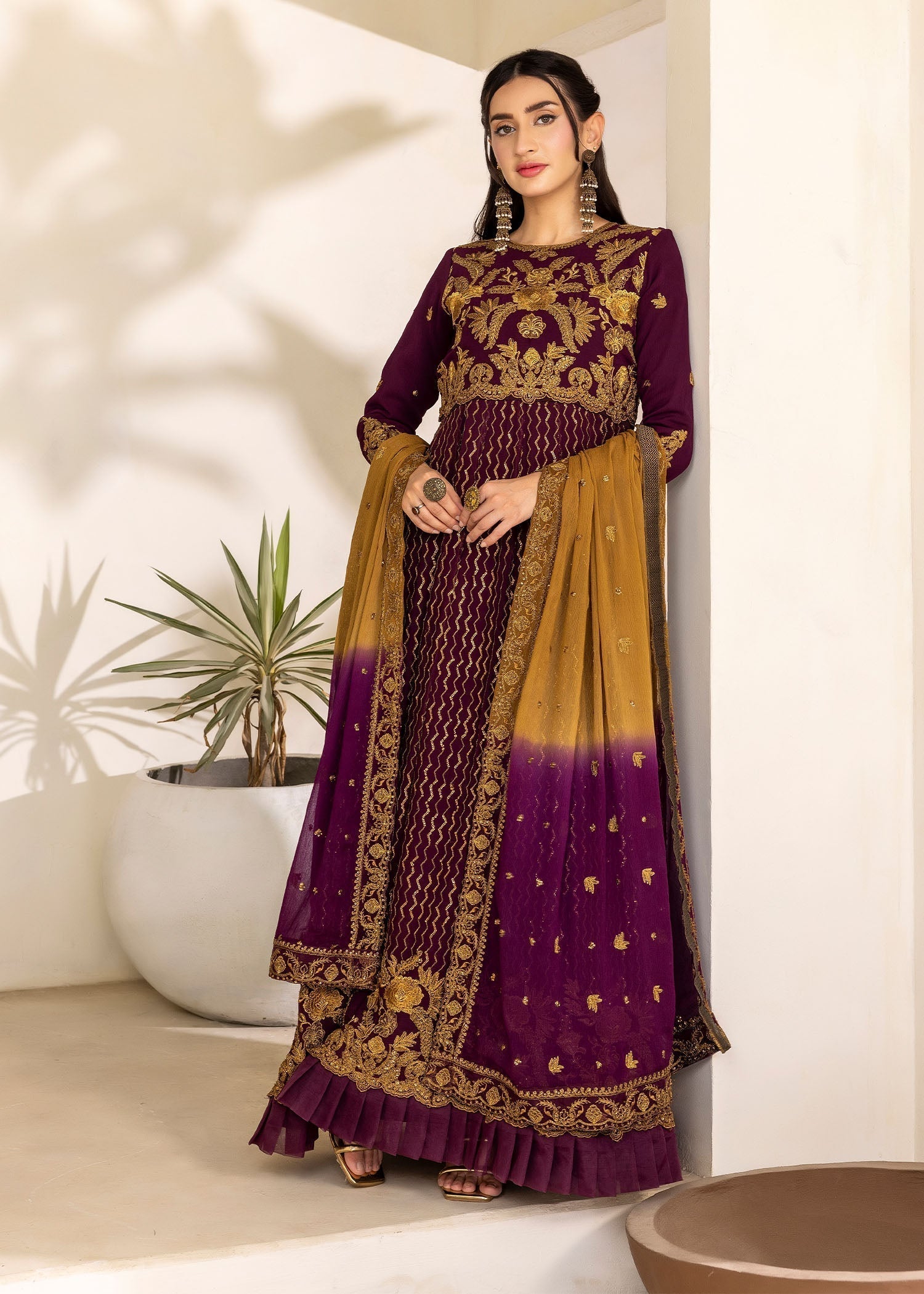 chiffon Maxi in Purple, plum purple