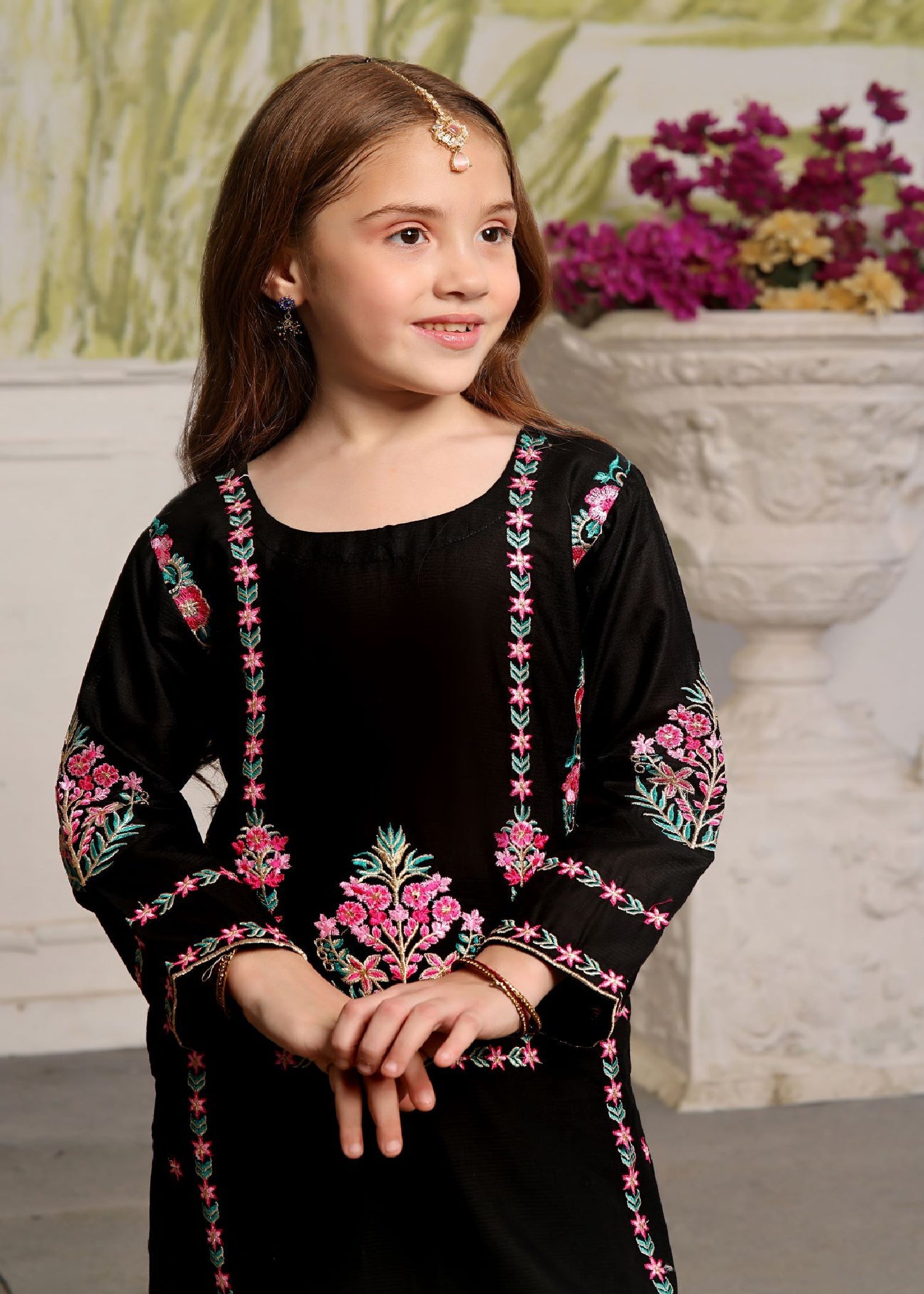 cotton Gharara in Black